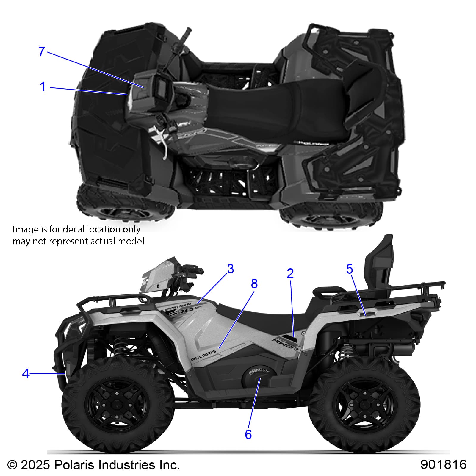 2026 SPORTSMAN TOURING 570 ULT β BODY, DECALS, GRAPHIC - A26SJR57AG (901816) diagram