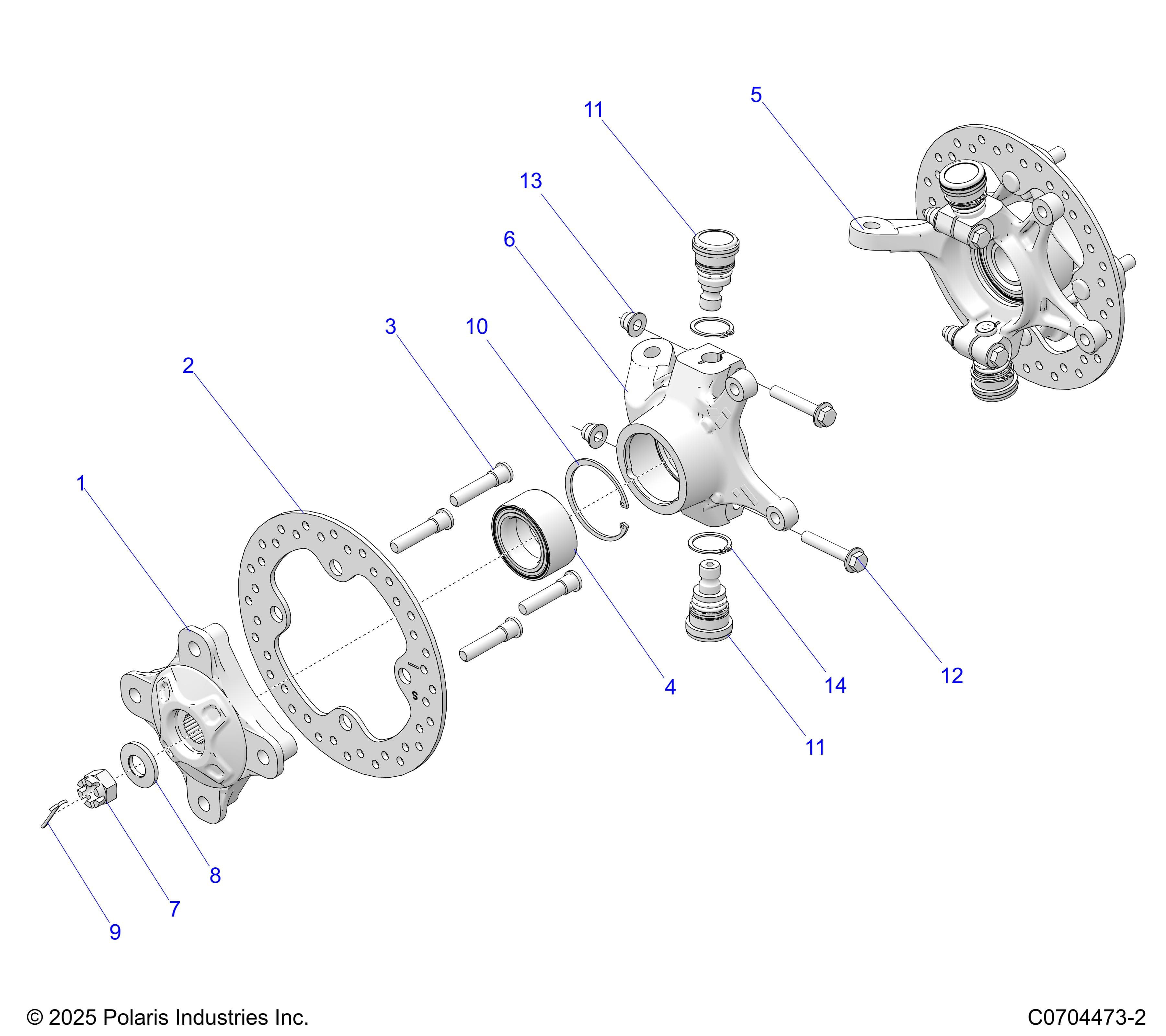 2026 GENERAL XP4 1000 PREMIUM β SUSPENSION, FRONT HUB diagram