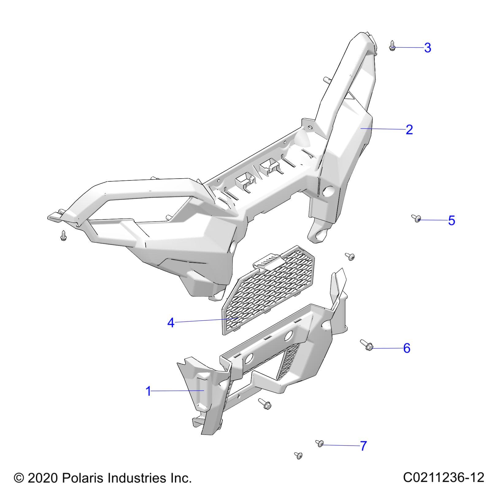 2026 SPORTSMAN TOURING 570 ULT β BODY, FRONT BUMPER - A26SJR57AG (C0211236-1) diagram