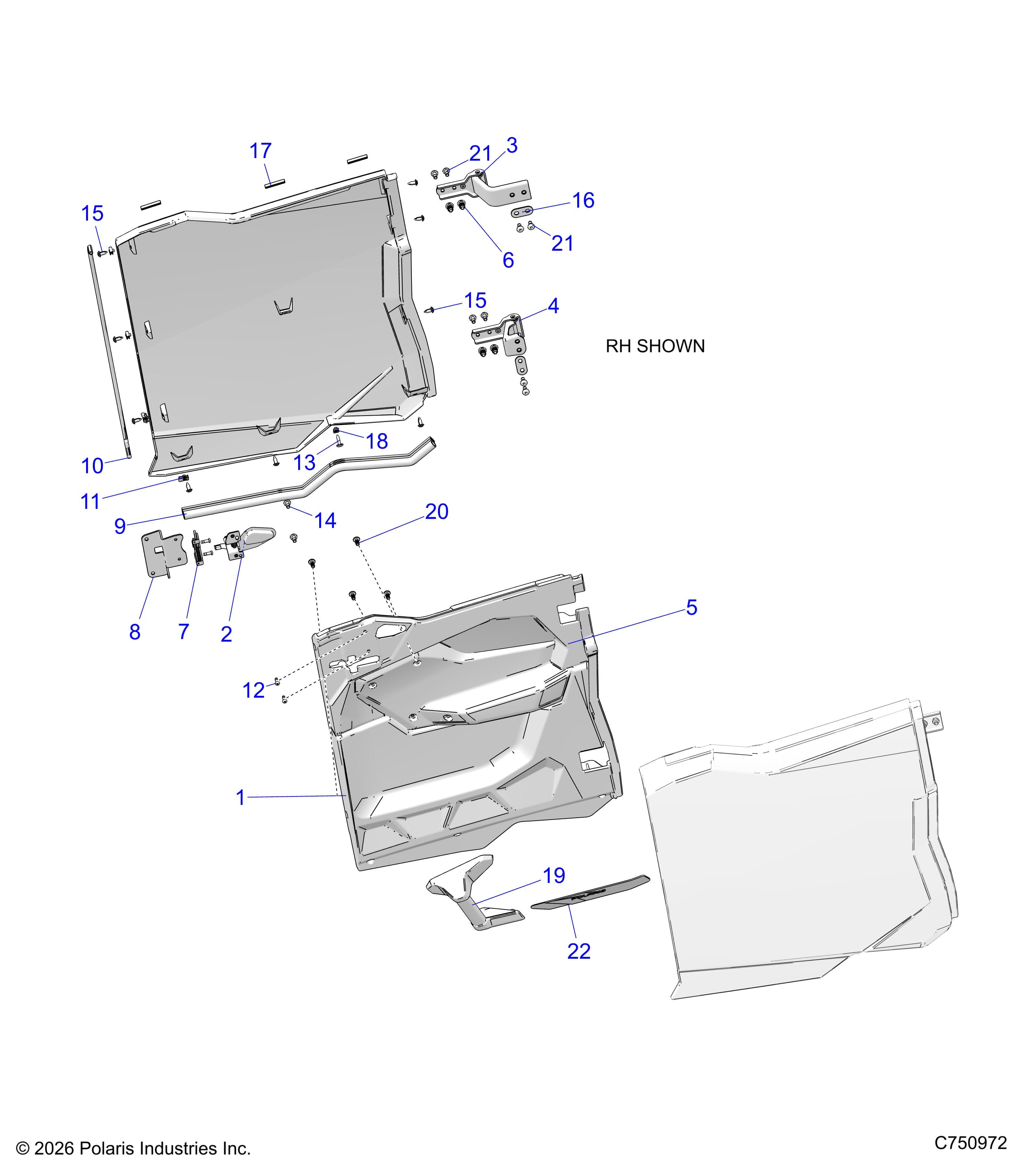 2026 RZR PRO R4 LE β BODY, DOORS, REAR - Z26R4P2KBL (C750972) diagram