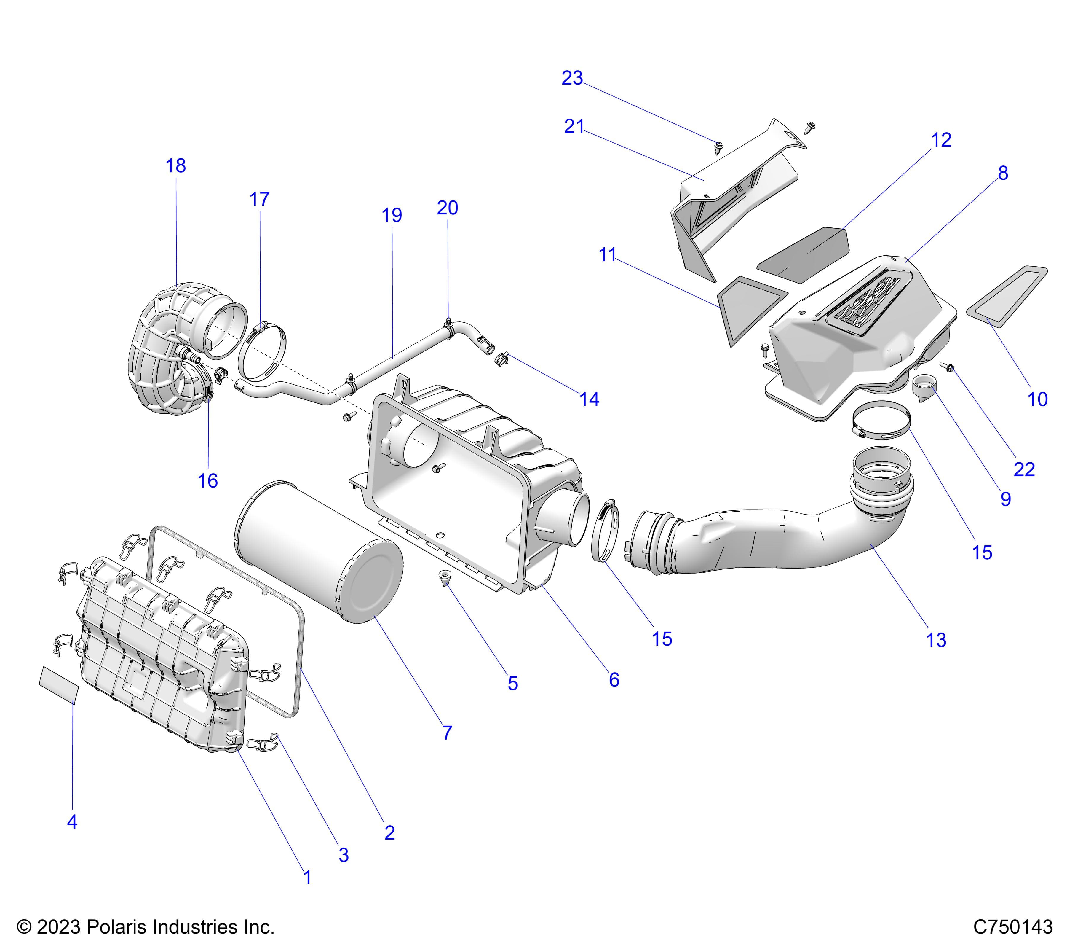 2026 RZR PRO R LE β ENGINE, AIR INTAKE SYSTEM - Z26RPP2KBL (C750143) diagram