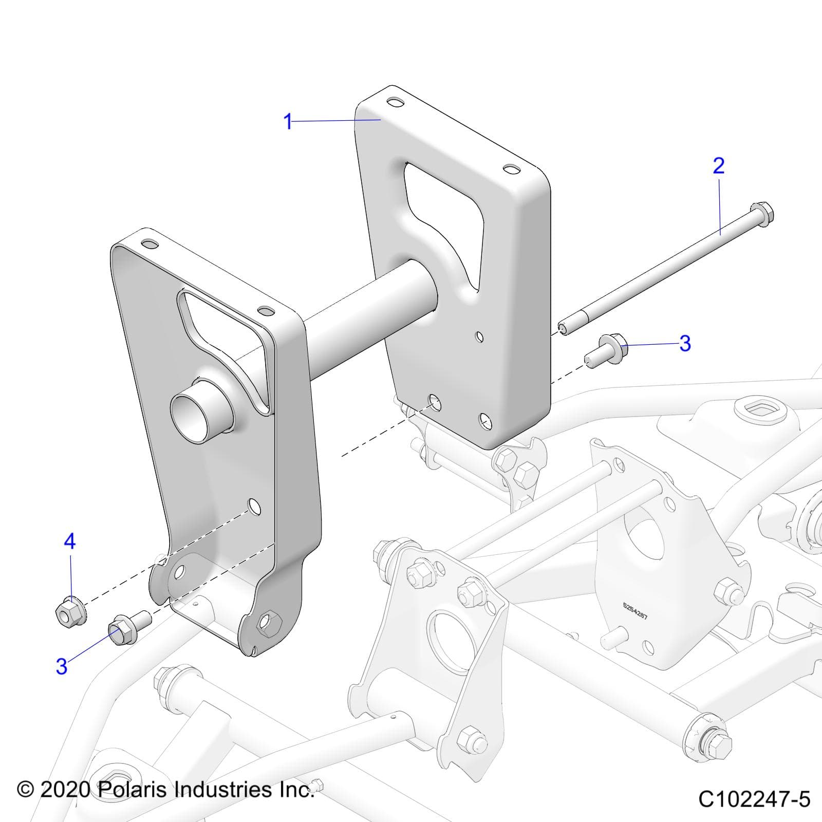 2026 SPORTSMAN 570 6X6 EPS 49S β SUSPENSION, MIDDLE SUPPORT - A26SKE57A1 (C102247-5) diagram