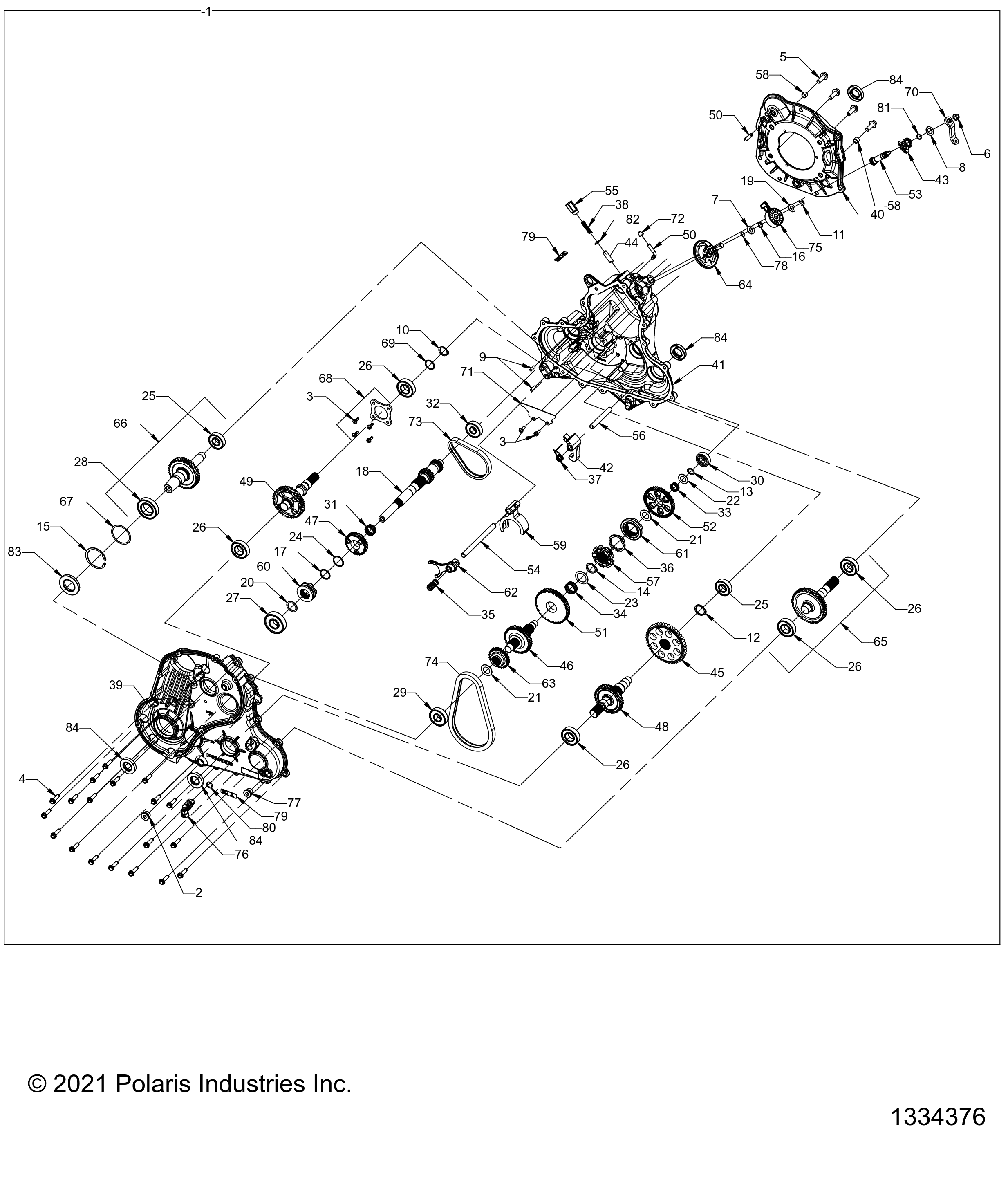 2026 SCRAMBLER 850 48" R02 - A26SVA85A4 — DRIVE TRAIN, MAIN GEARCASE - A26SVA85A4 (1334376) diagram
