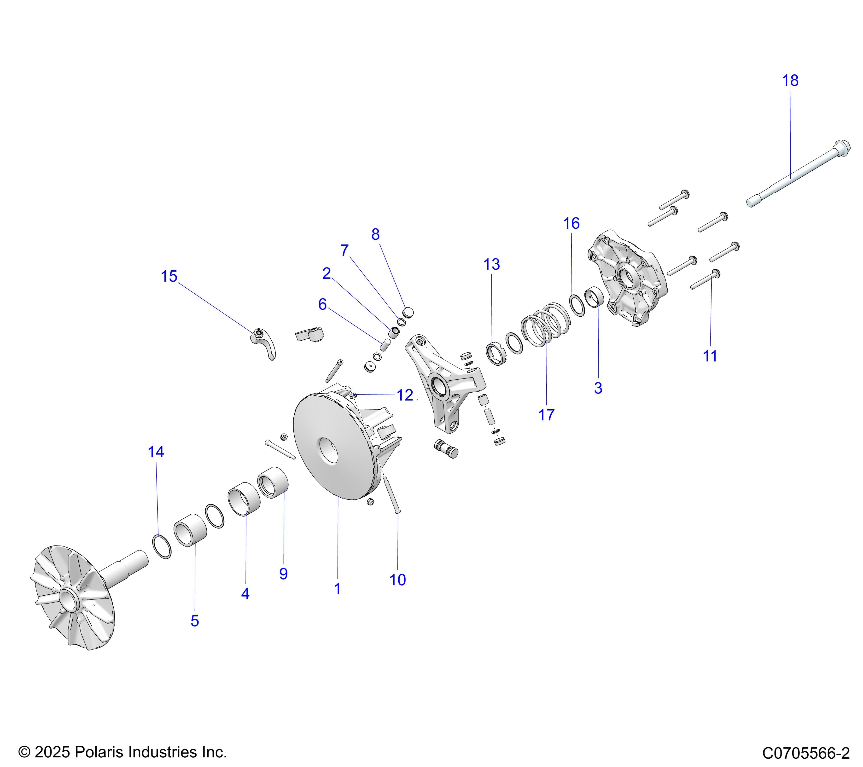 2026 GENERAL XP4 1000 PREMIUM β DRIVE TRAIN, PRIMARY CLUTCH diagram