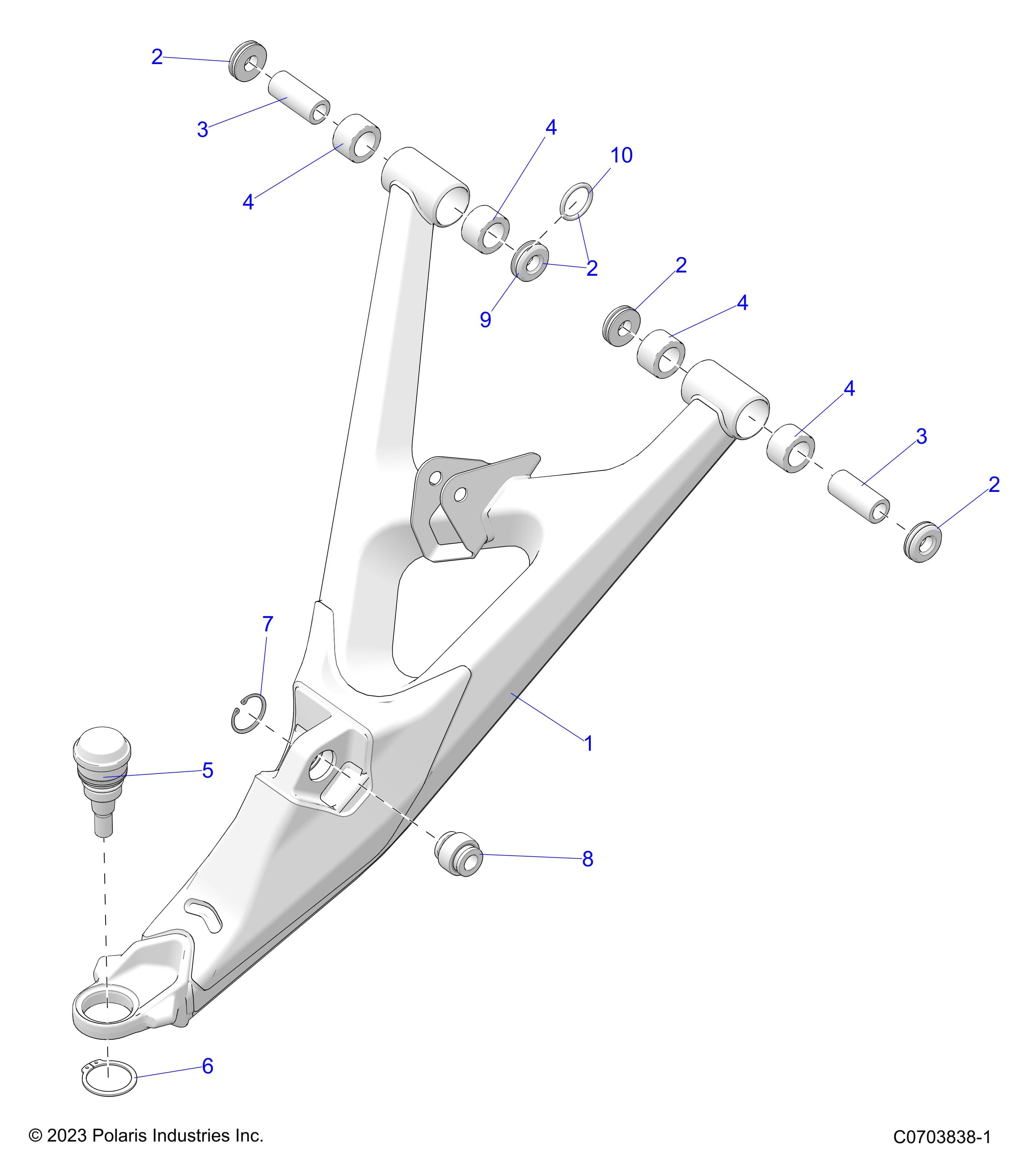 2026 RZR PRO S4 SPORT β SUSPENSION, FRONT CONTROL ARMS LOWER - Z26S4E92A4/B4/A6/B6 (C0703838-1) diagram
