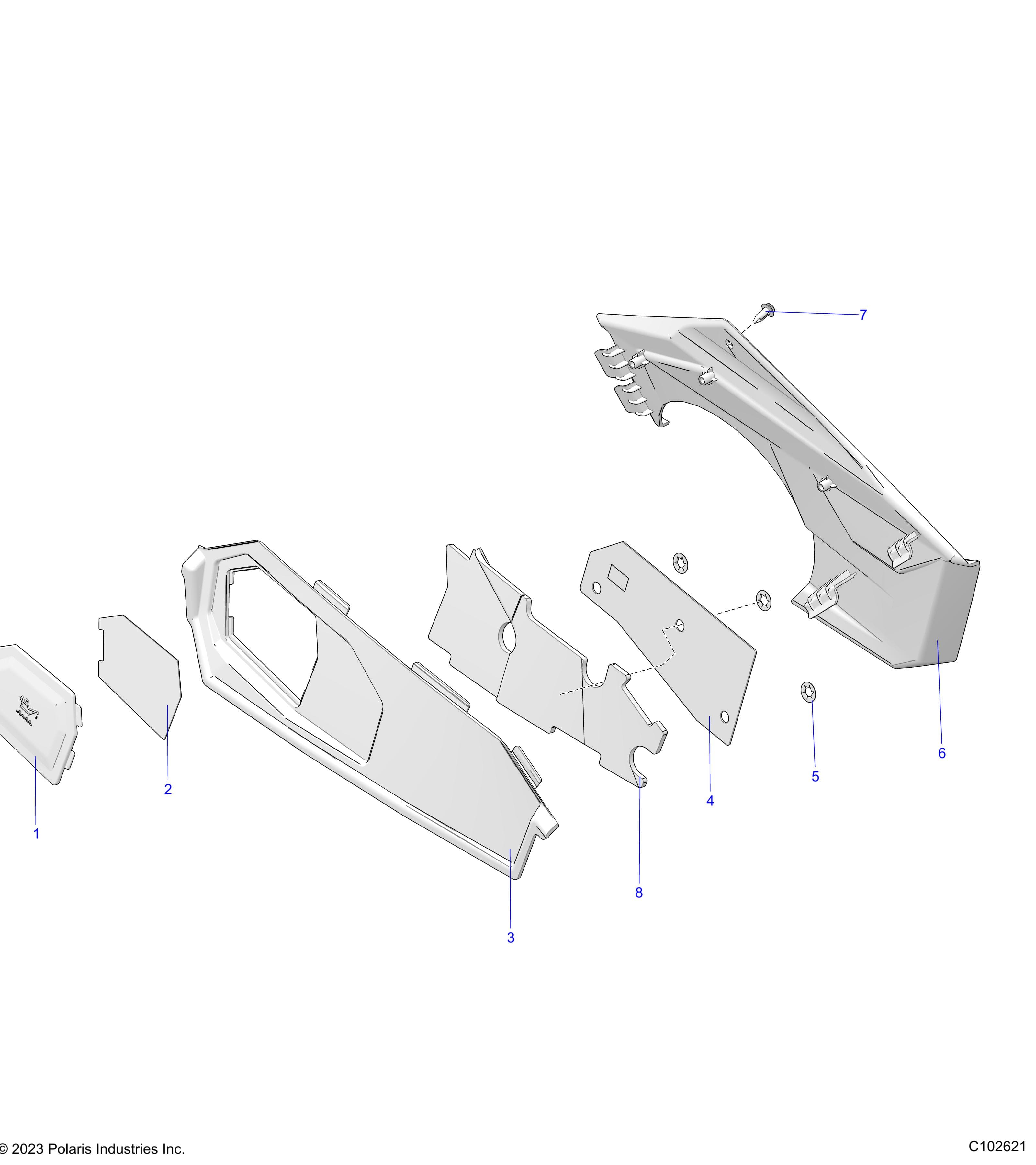2026 SPORTSMAN 570 6X6 EPS 49S β BODY, CLOSE OFF PANEL and ACCESS PANEL - A26SKE57A1 (C102621) diagram