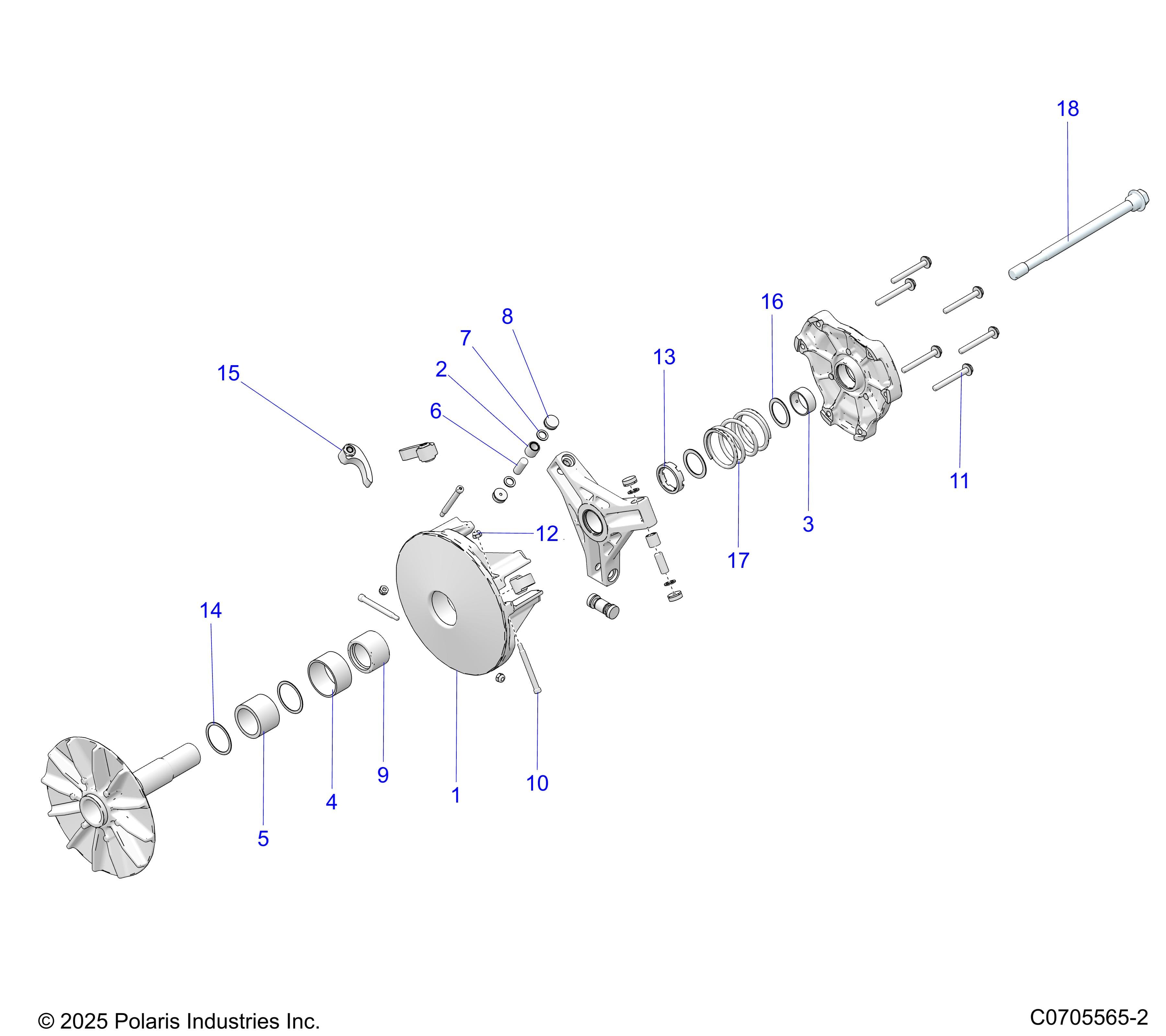 2026 GENERAL XP 1000 PREMIUM β DRIVE TRAIN, PRIMARY CLUTCH diagram