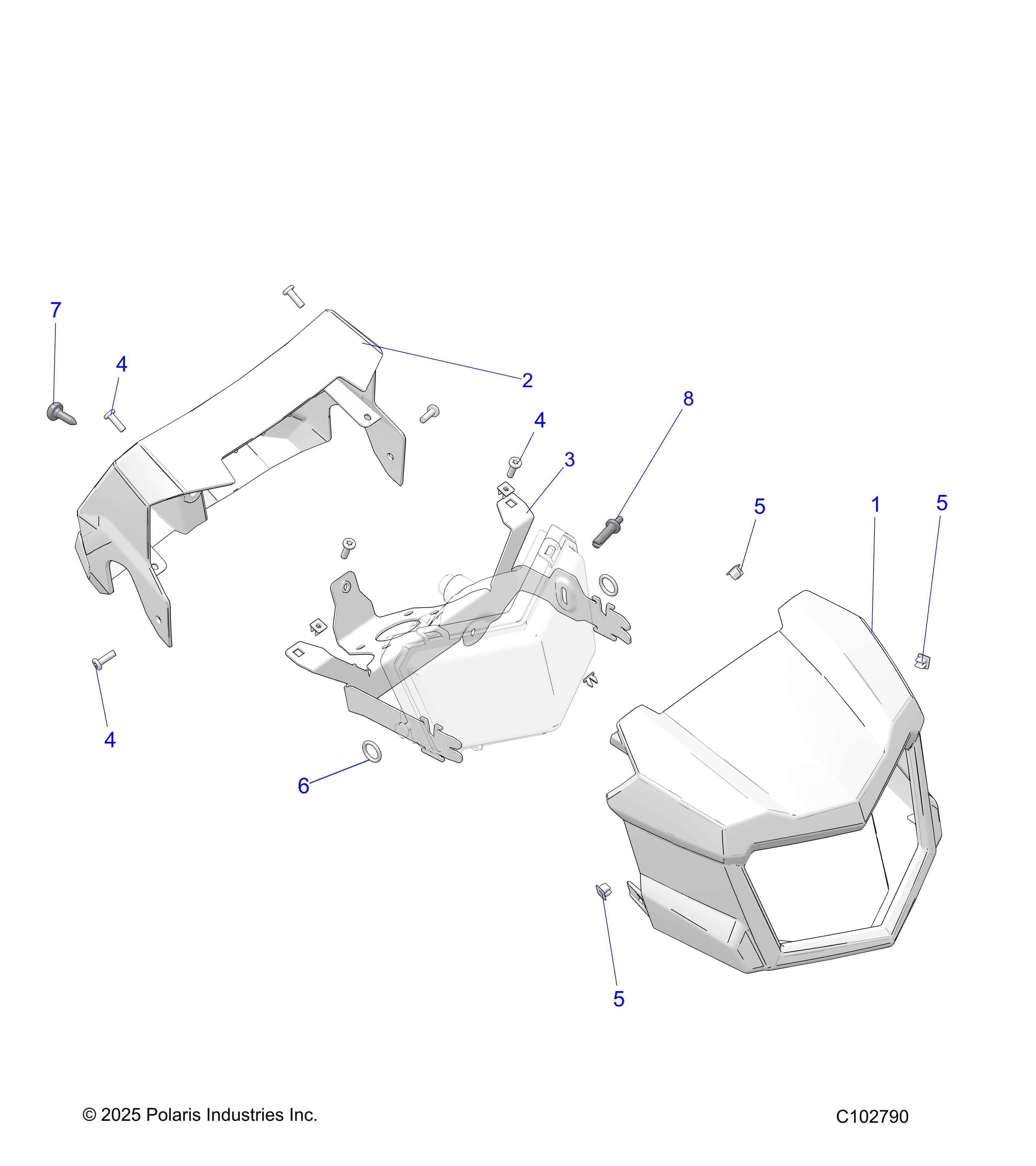 2026 SPORTSMAN TOURING 570 β BODY, HEADLIGHT POD - A26SDA57A7 (C102790) diagram