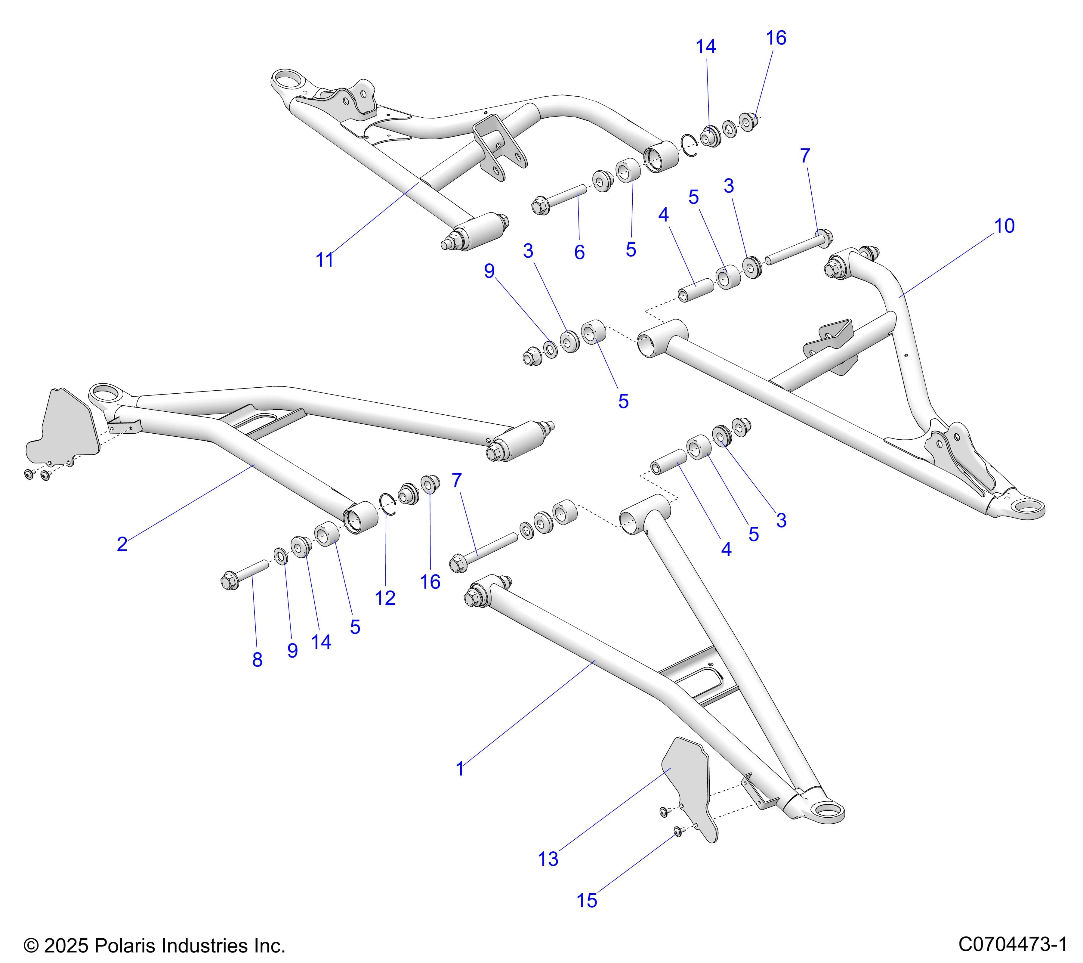 2026 GENERAL XP4 1000 PREMIUM β SUSPENSION, FRONT CONTROL ARMS diagram