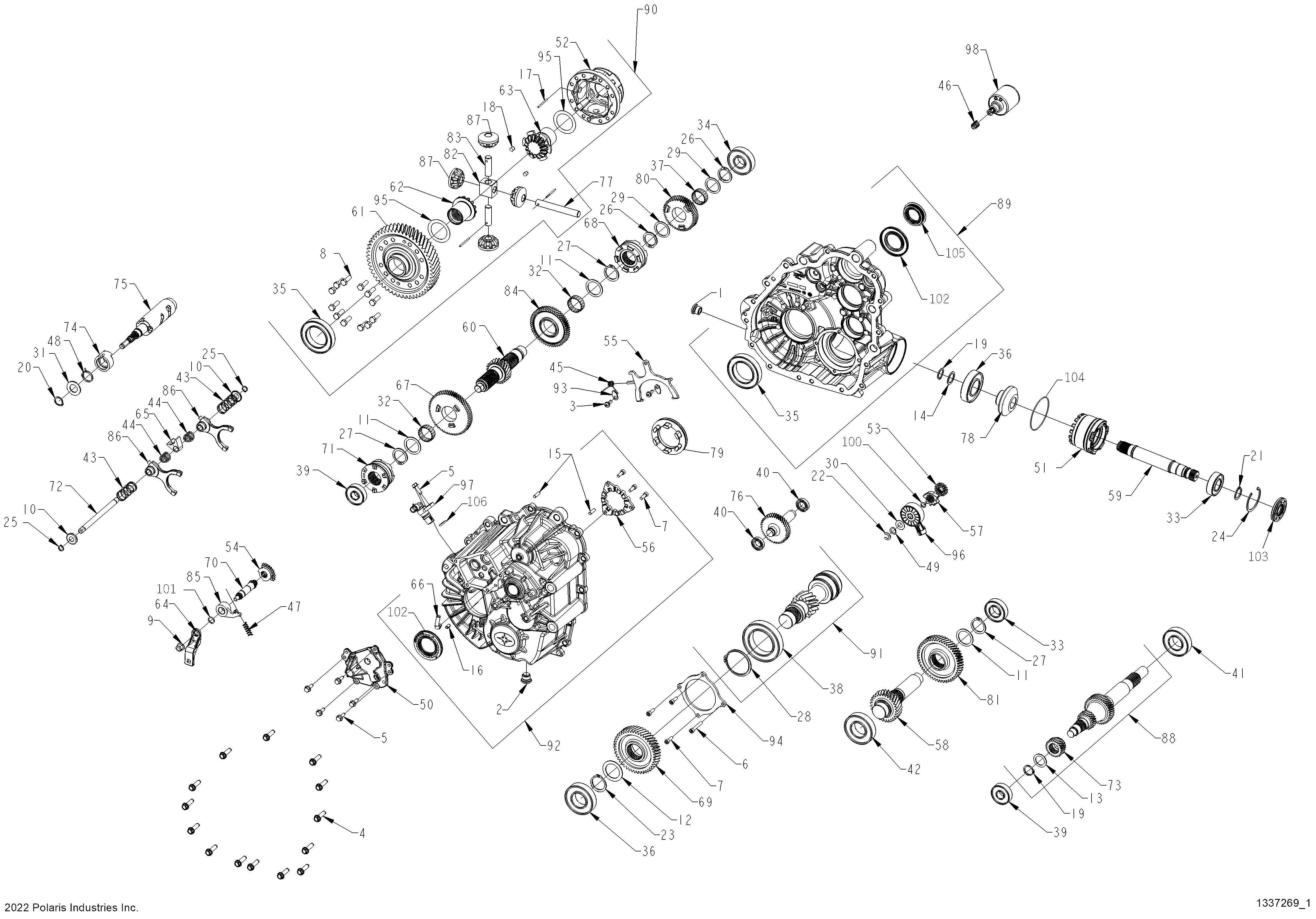 2026 POLARIS XPEDITION ADV 5 NORTHSTAR β DRIVE TRAIN, GEARCASE, MAIN diagram