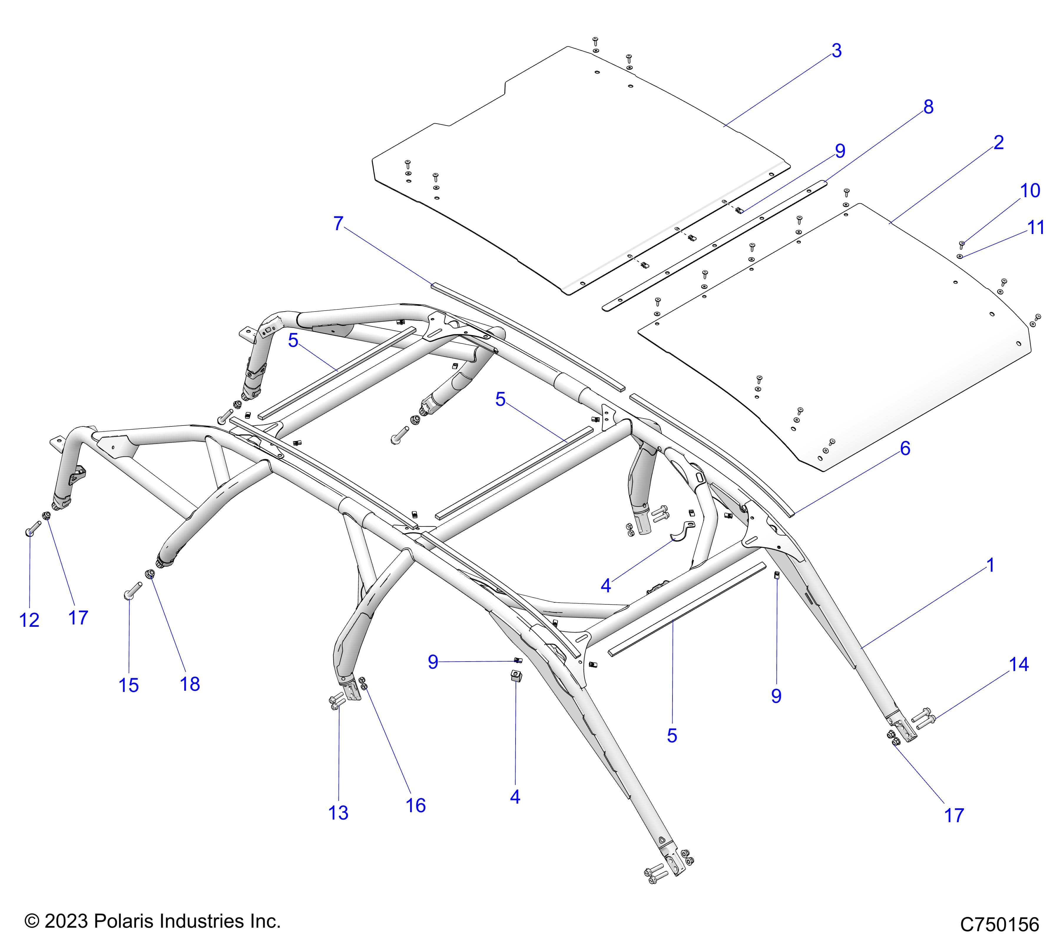 2026 RZR PRO R4 ULTIMATE β CHASSIS, CAB FRAME - Z26R4K2KAC/BC/AR/BR/AJ/BJ/AV/BV (C750156) diagram