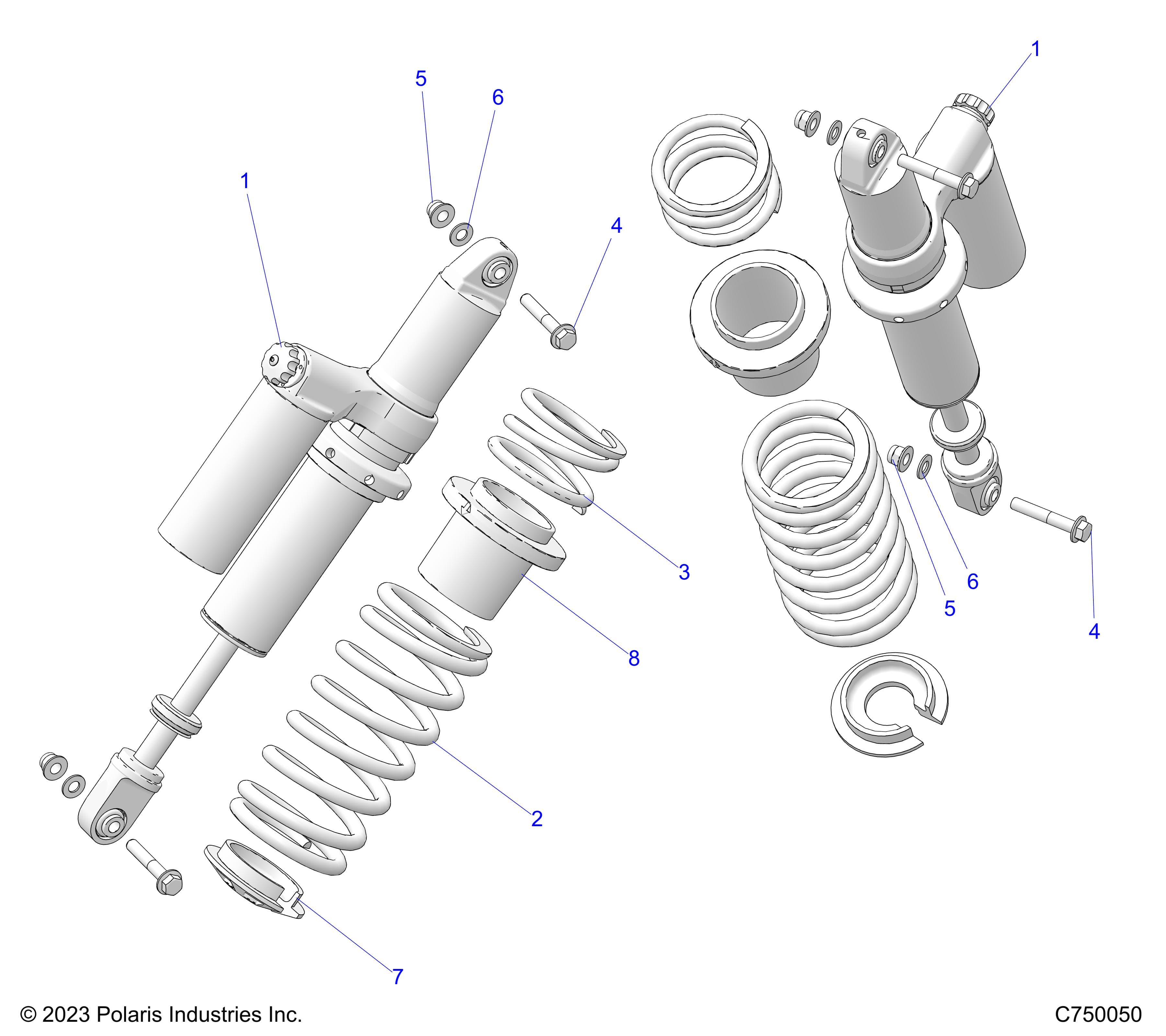2026 GENERAL XP 1000 PREMIUM β SUSPENSION, REAR SHOCK MOUNTING diagram