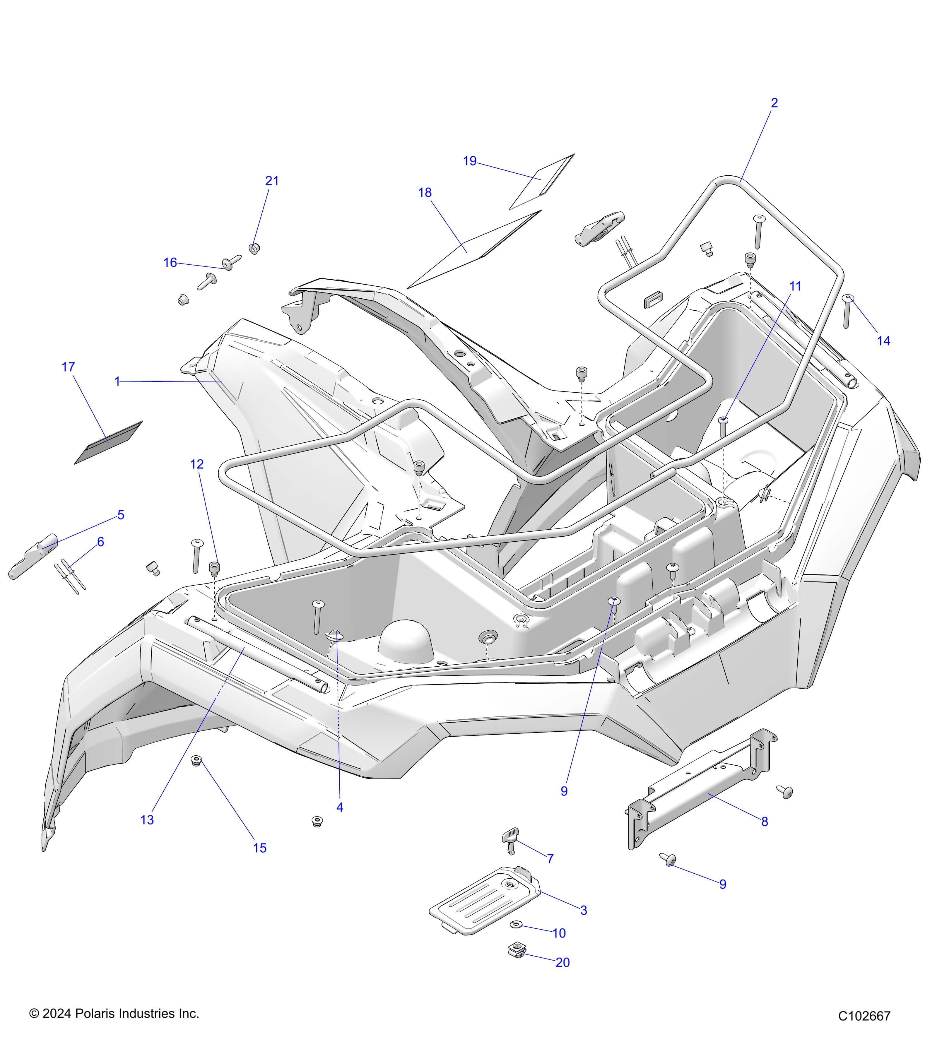 2026 SPORTSMAN TOURING 570 β BODY, FRONT CAB - A26SDA57A7 (C102667) diagram