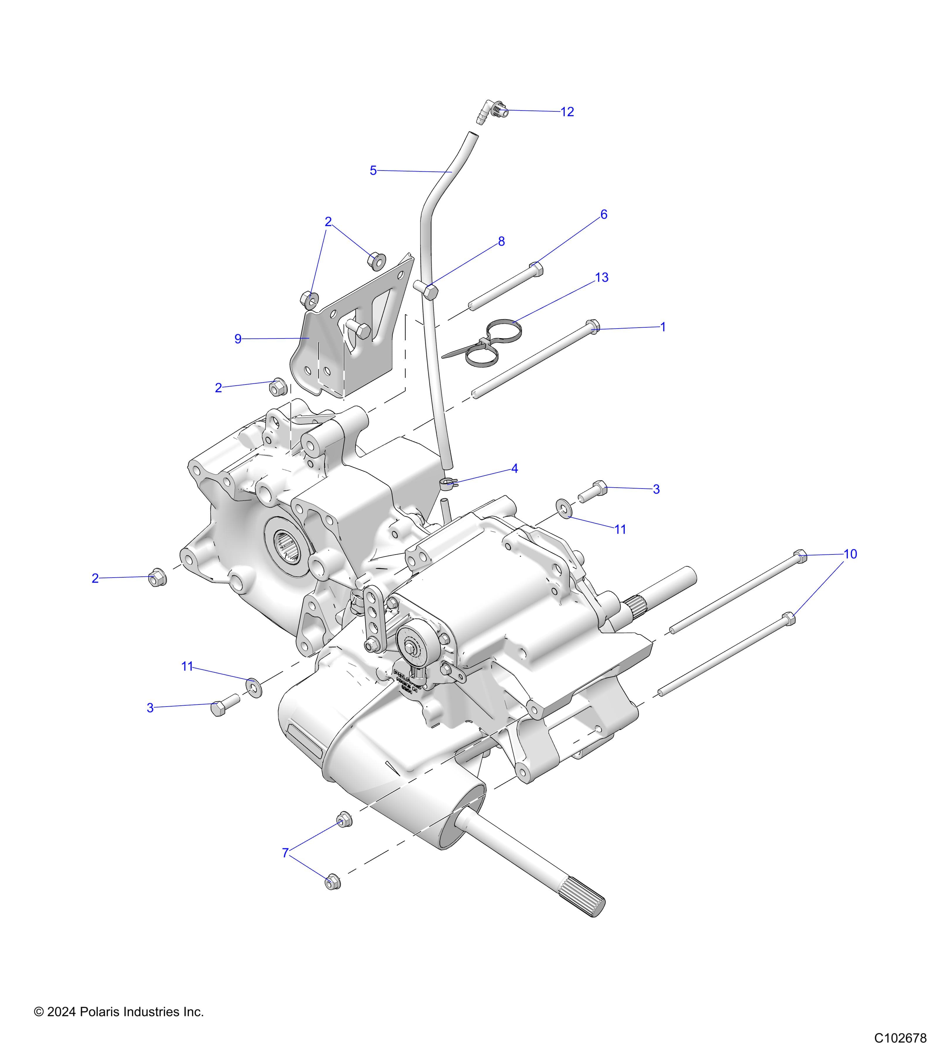 2026 SPORTSMAN 450 EPS 50S β DRIVE TRAIN, MAIN GEARCASE MOUNTING - A26SEE50B1/B4 (C102678) diagram