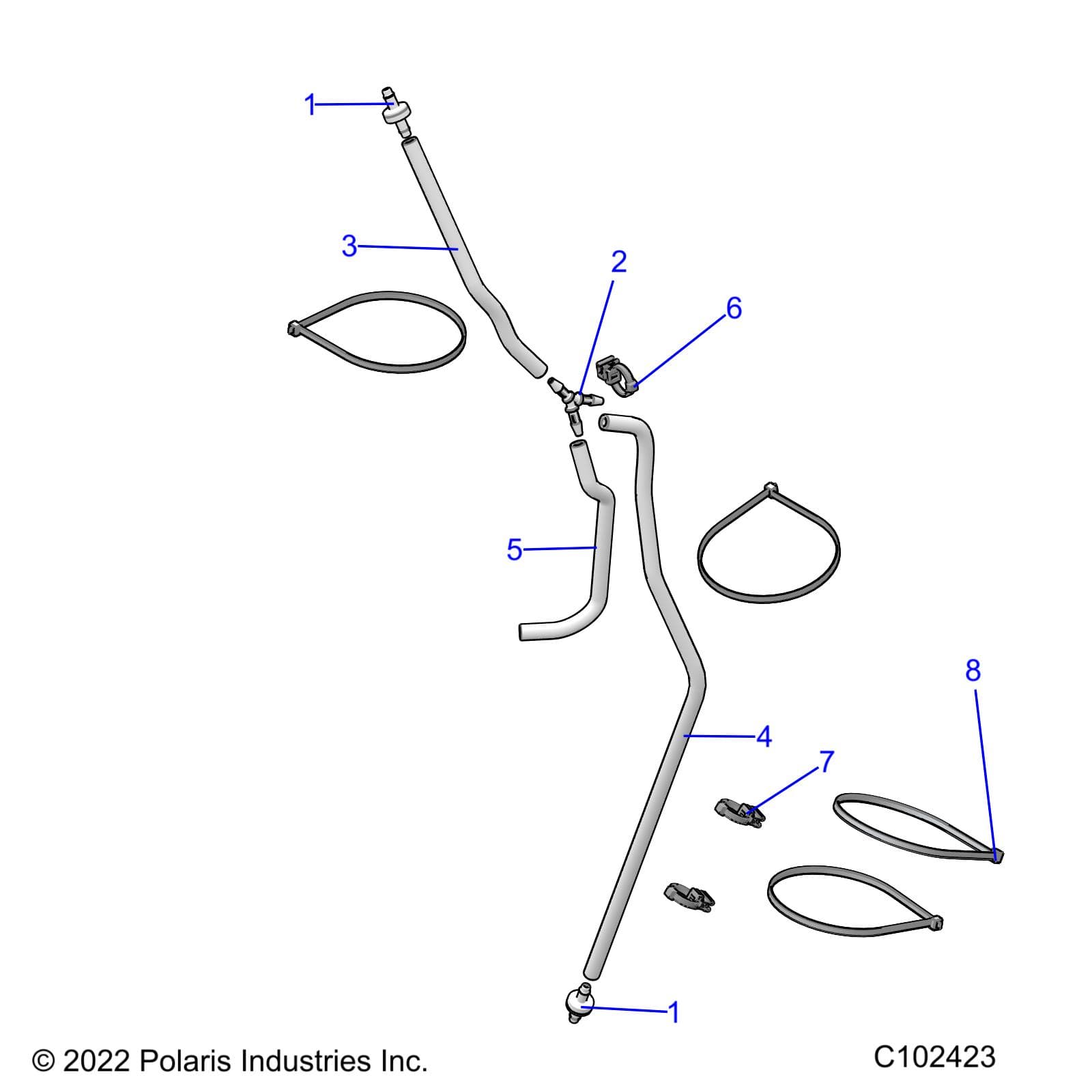 2026 SPORTSMAN 850 MUD 49S R01 - A26SXN85A7 β FUEL SYSTEM, FUEL TANK VENTING - A26SXN85A7 (C102423) diagram