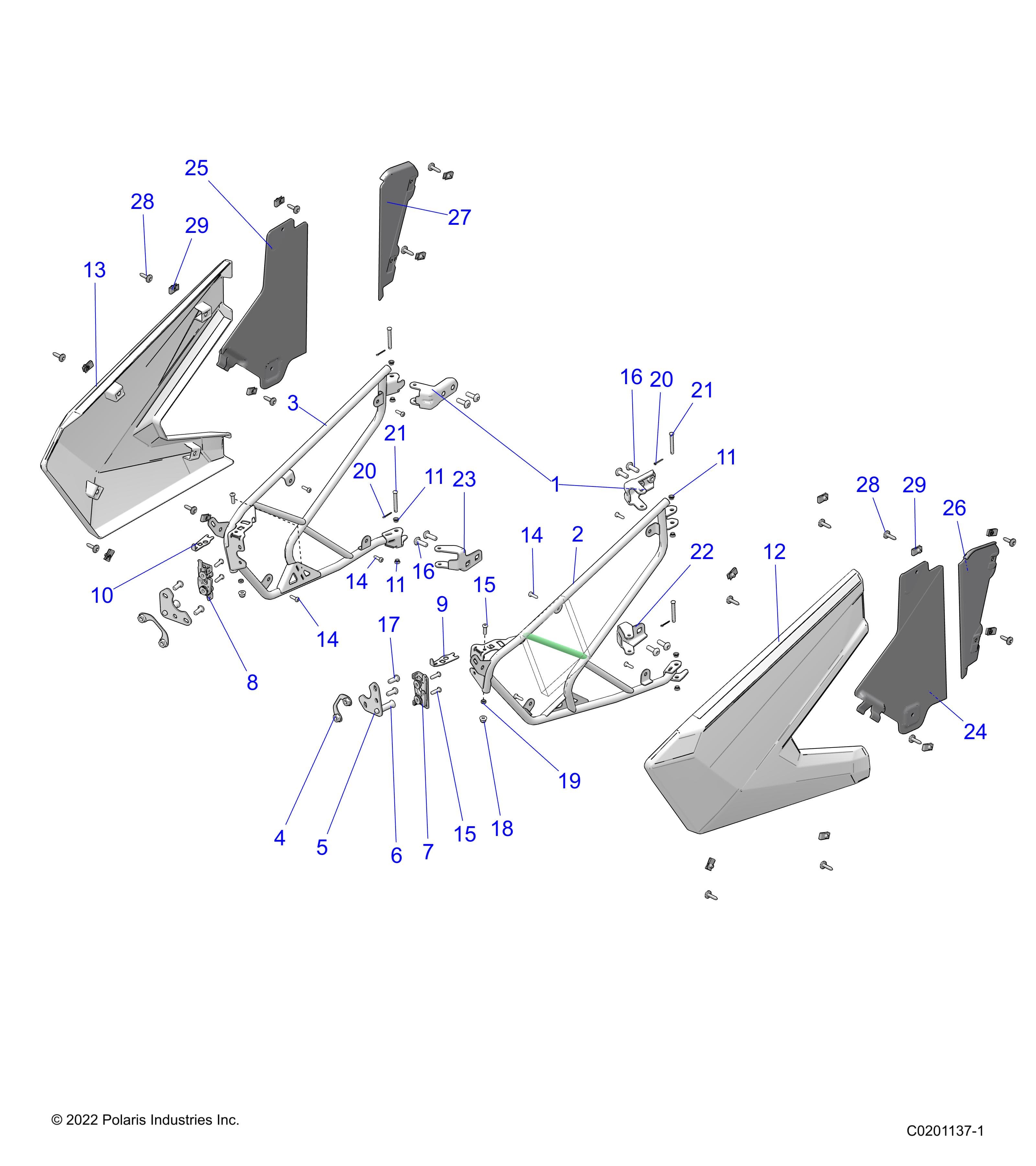 2026 RZR 200 AU β BODY, DOORS - Z26HCA18D4 (C0201137-1) diagram