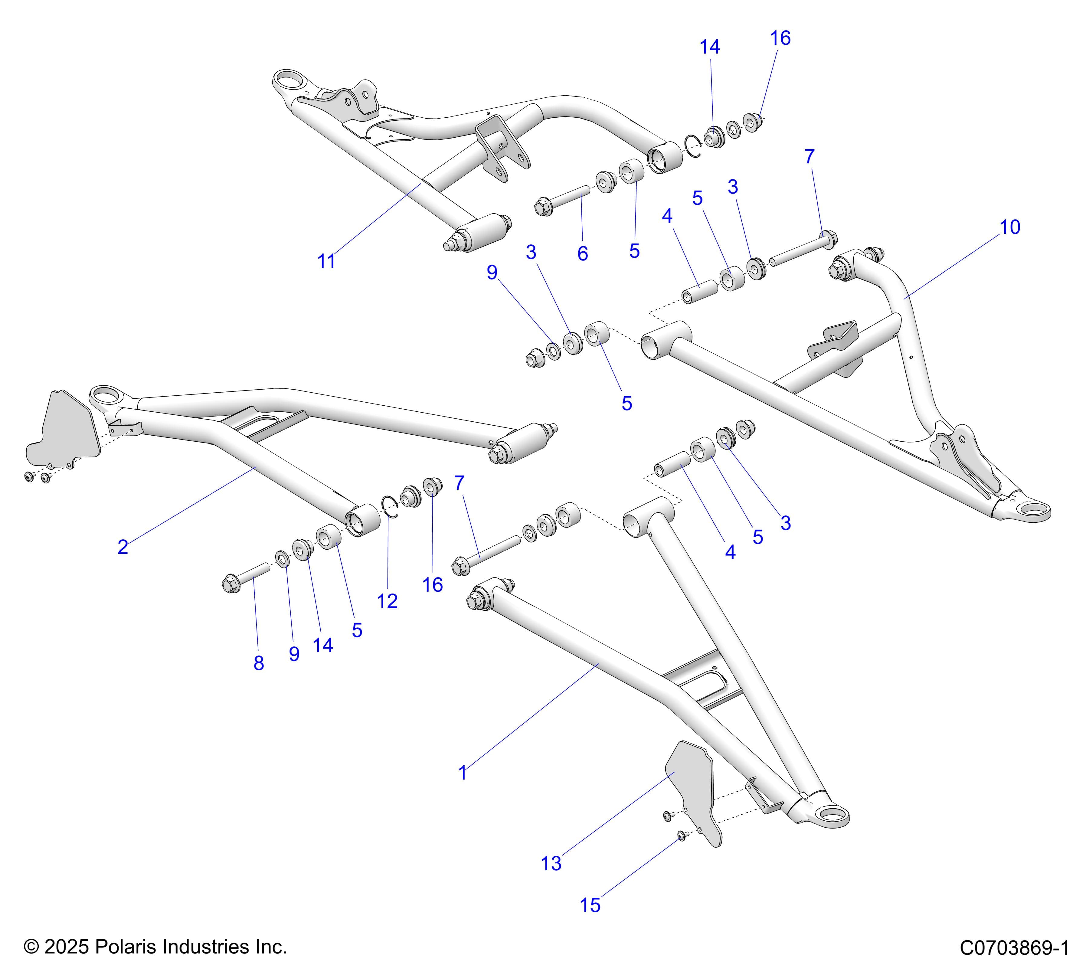 2026 GENERAL XP 1000 PREMIUM β SUSPENSION, FRONT CONTROL ARMS diagram