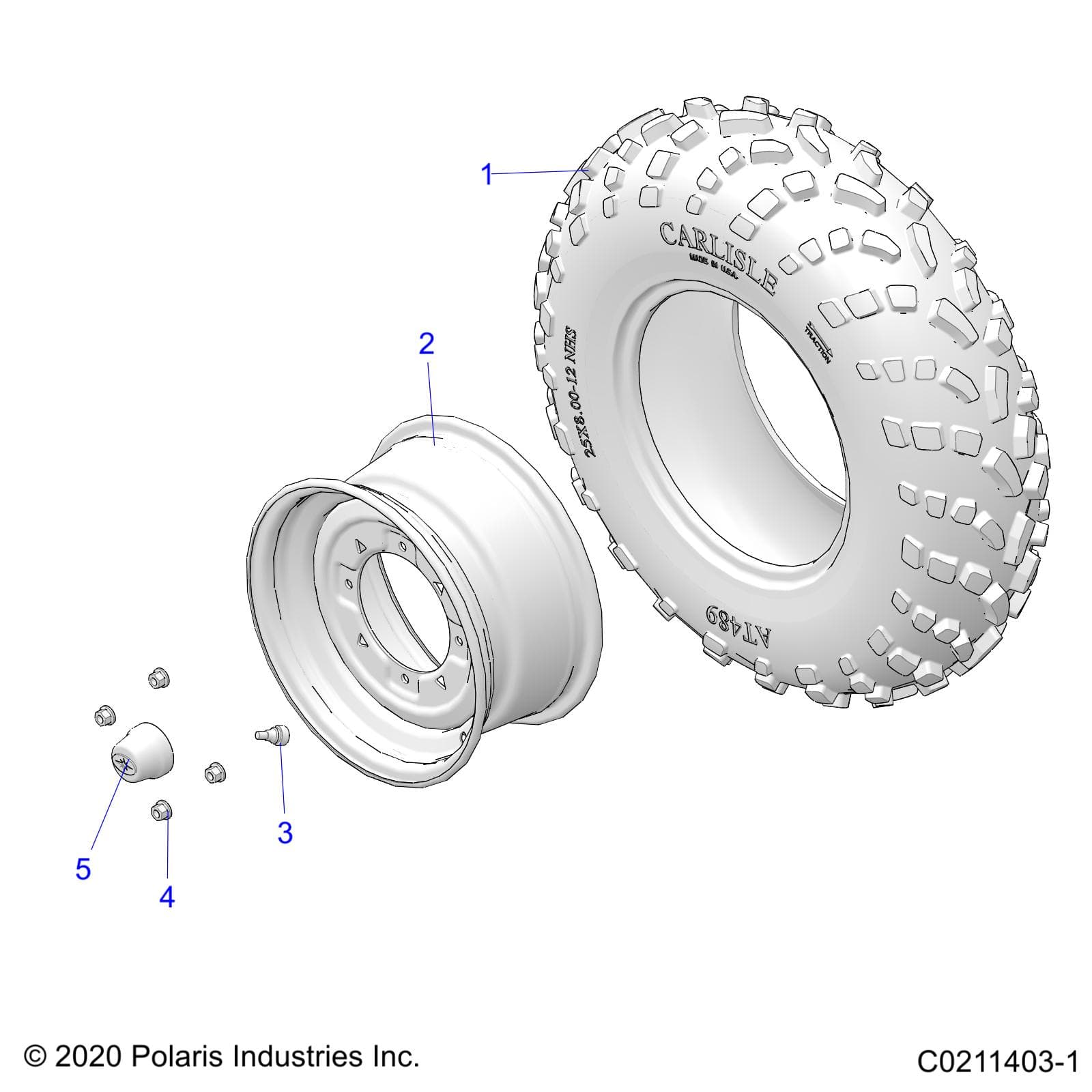 2026 SPORTSMAN 450 50S β WHEELS, FRONT TIRE - A26SEA50B1/B4 (C0211403-1) diagram