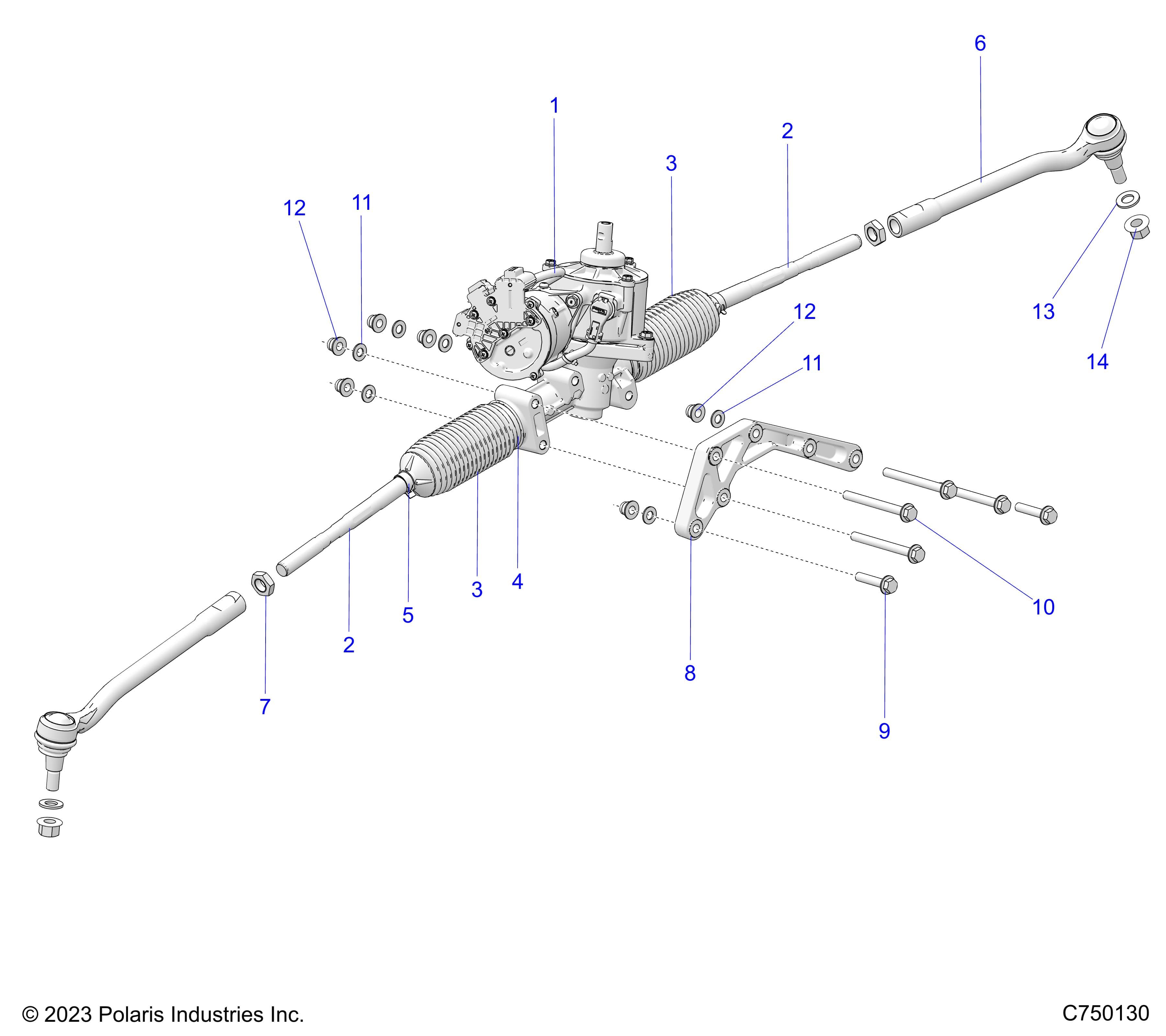 2026 RZR PRO S SPORT β STEERING, GEAR BOX W/EPS AND RELATED - Z26SPE92A4/B4/A6/B6 (C750130) diagram