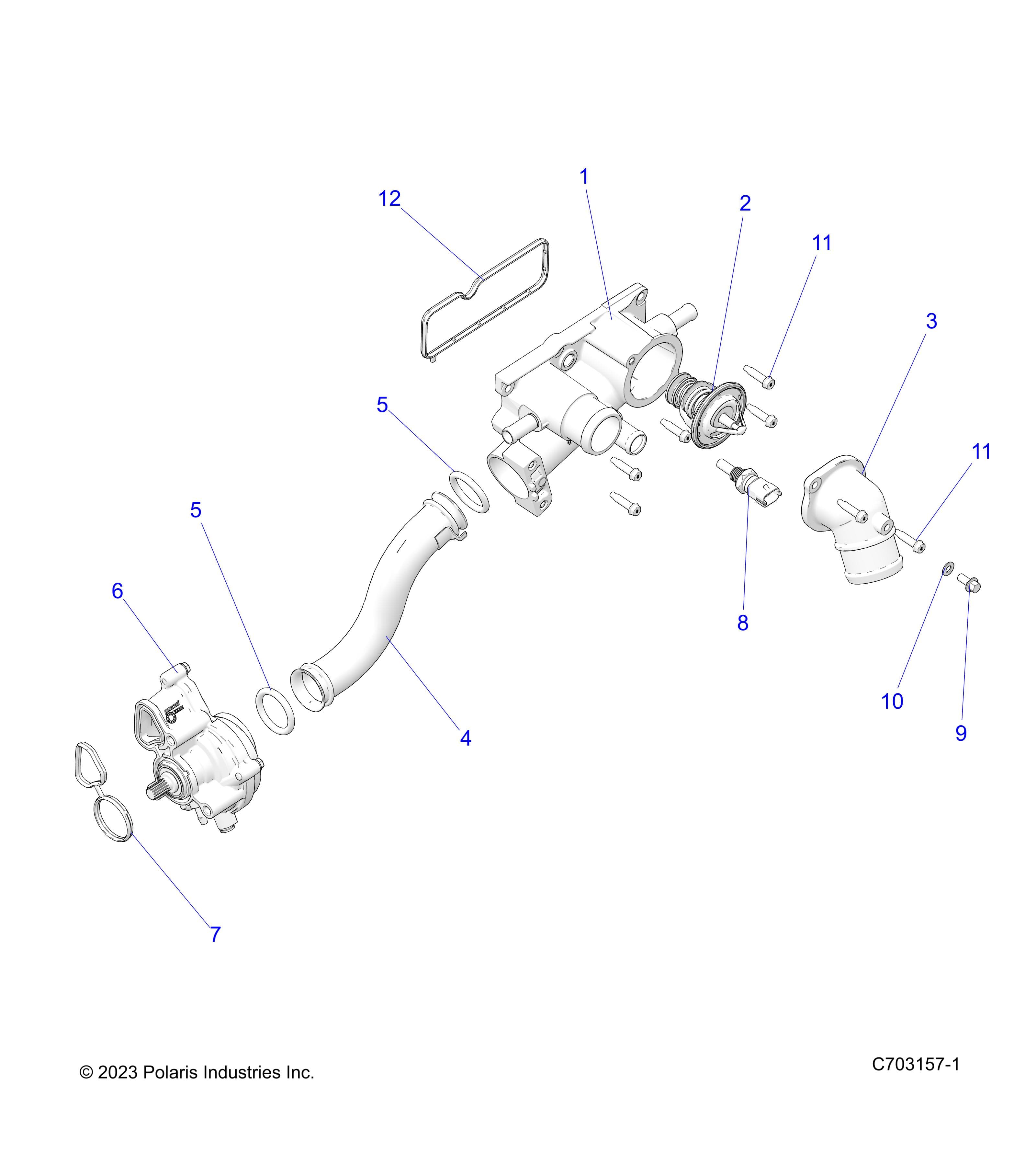 2026 RZR PRO R4 LE β ENGINE, WATERPUMP AND RELATED - Z26R4P2KBL (C703157-1) diagram