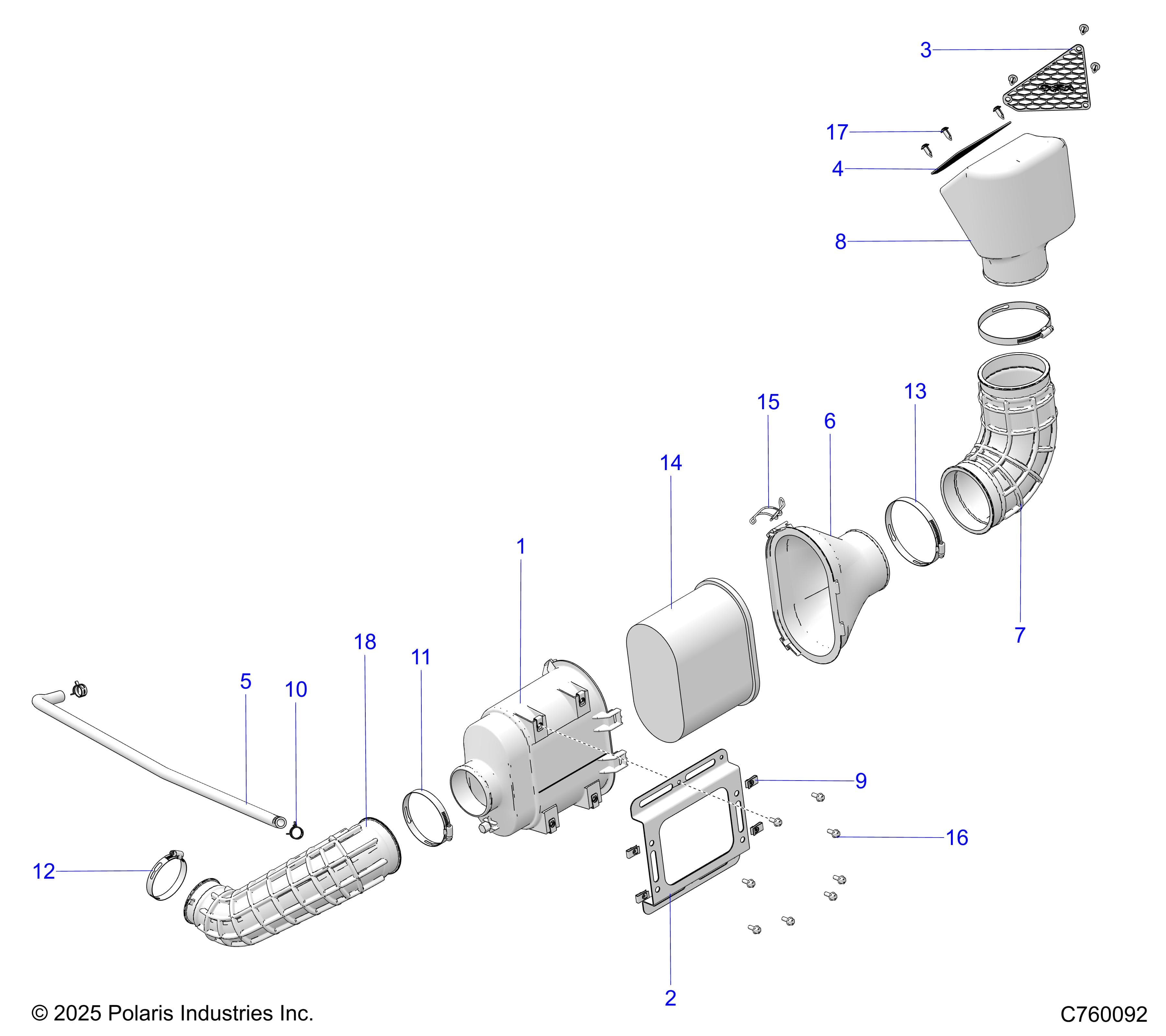 2026 RZR PRO R RACE H.O. β ENGINE, AIR INTAKE - Z26RRL2KAL (C0706674) diagram
