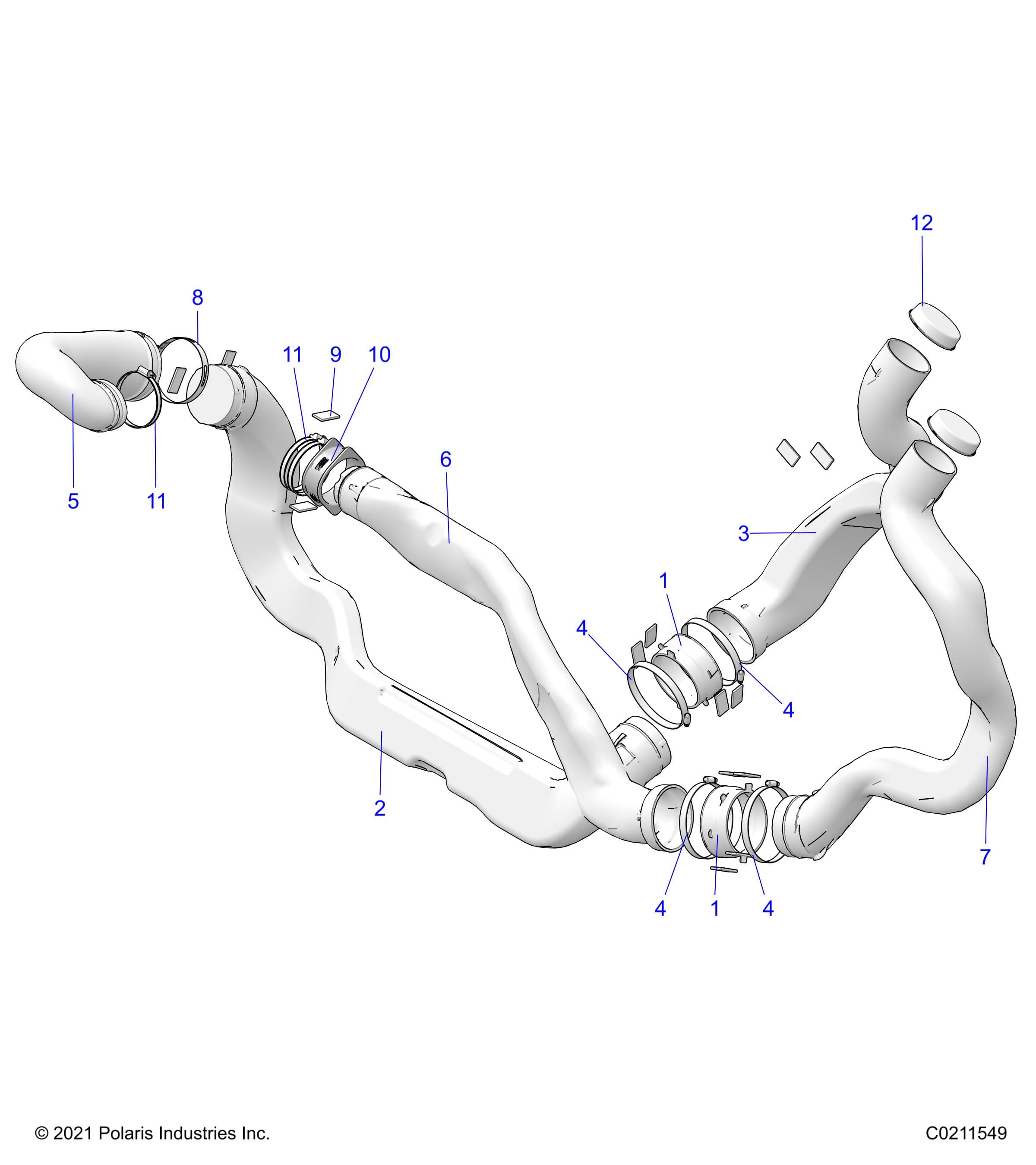 2026 SPORTSMAN 850 MUD 49S R01 - A26SXN85A7 β BODY, CLUTCH DUCTS - A26SXN85A7 (C0211549) diagram