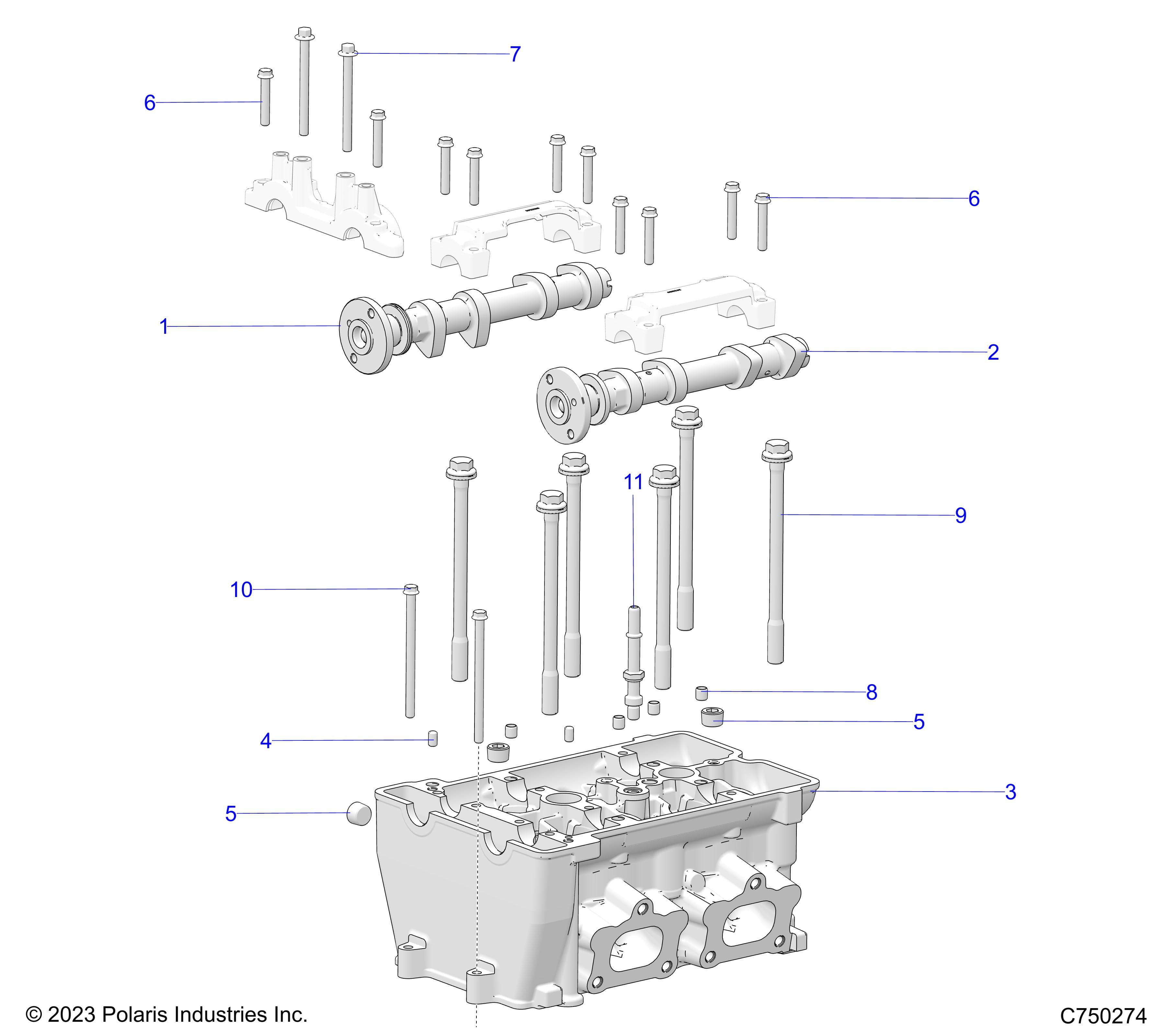 2026 RZR PRO XP 4 SPORT β ENGINE, CYLINDER HEAD - Z26X4E92A4/B4/A6/B6 (C750274) diagram