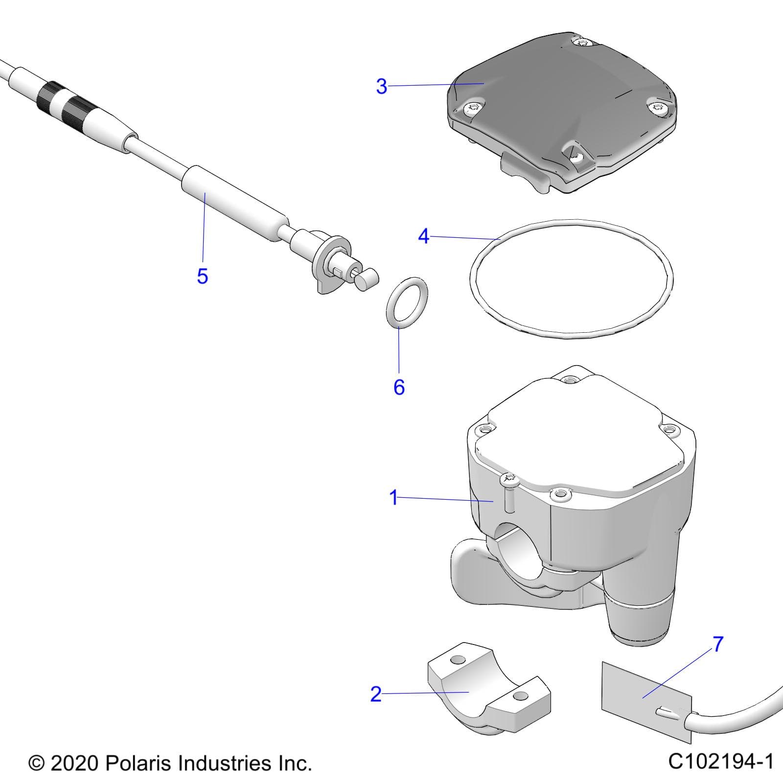 2026 SPORTSMAN XP 1000 MUD R01 - A26SXM95AR β STEERING, CONTROLS, THROTTLE ASM. and CABLE - A26SXM95AR (C102194) diagram