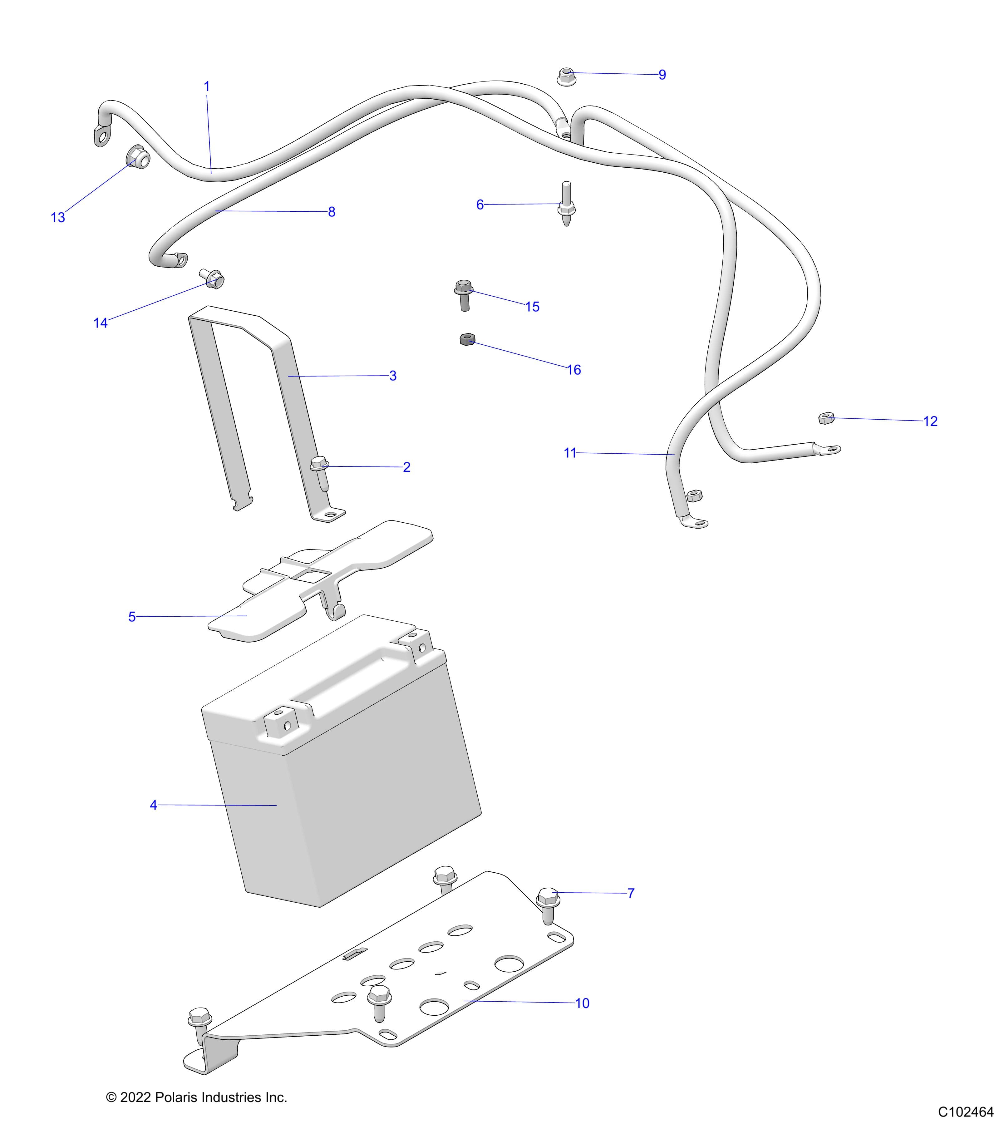 2026 SPORTSMAN XP 1000 MUD R01 - A26SXM95AR β ELECTRICAL, BATTERY - A26SXM95AR (C102464) diagram