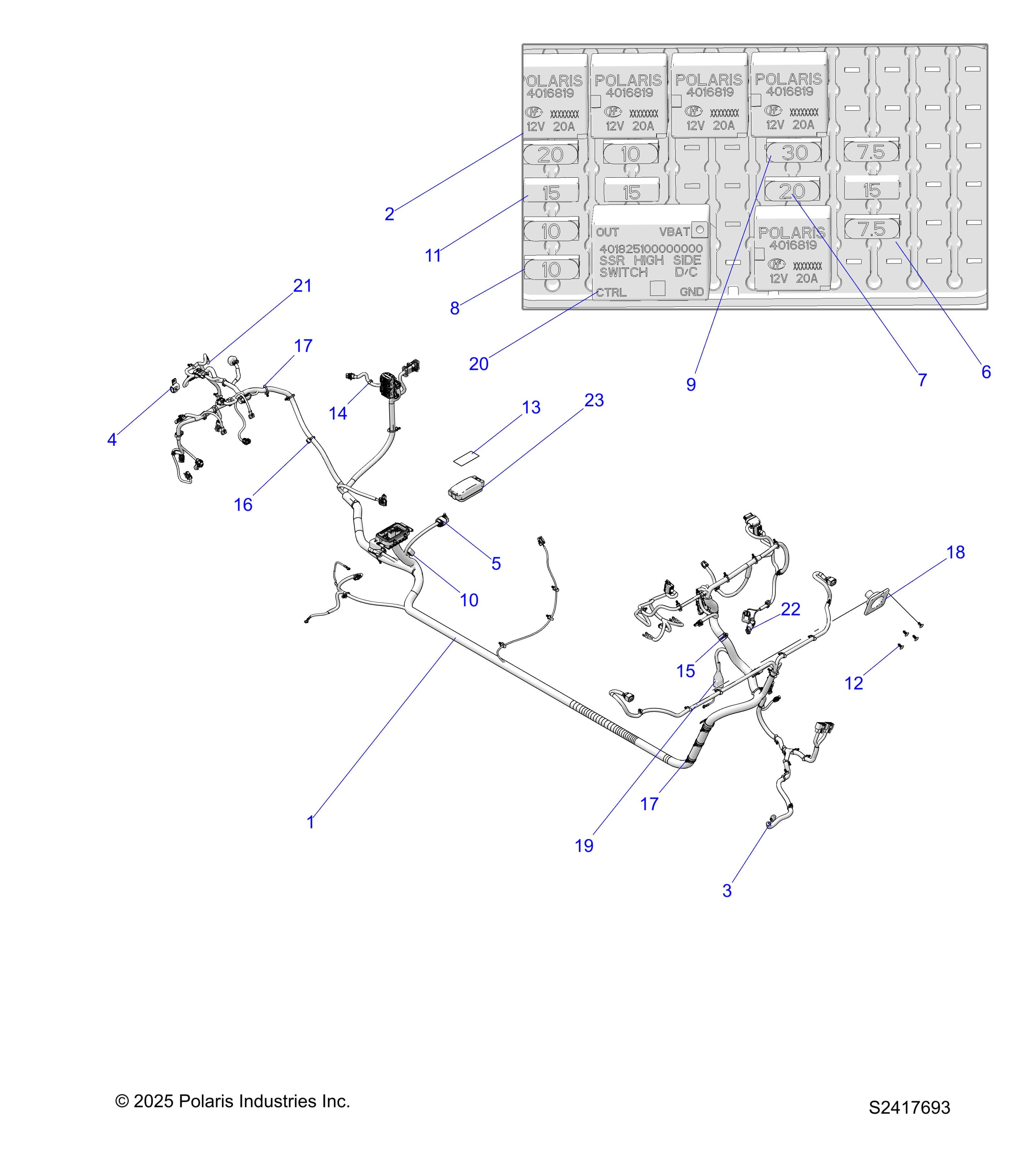 2026 RANGER 1000 CABBED β ELECTRICAL, HARNESS, CHASSIS diagram