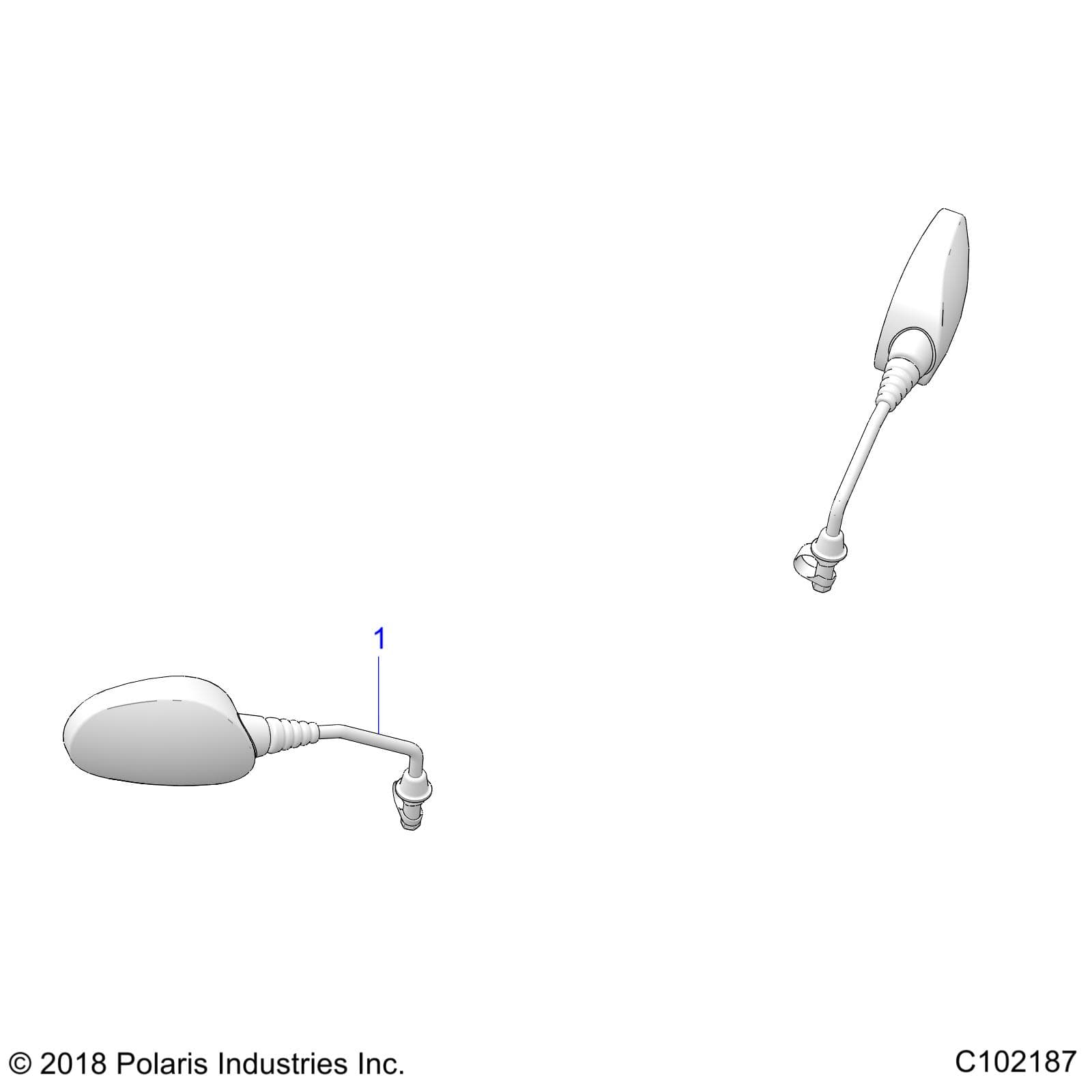2026 SPORTSMAN TOURING XP 1000 R01 - A26SYY95AK β BODY, MIRRORS - A26SYY95AK (C102187) diagram