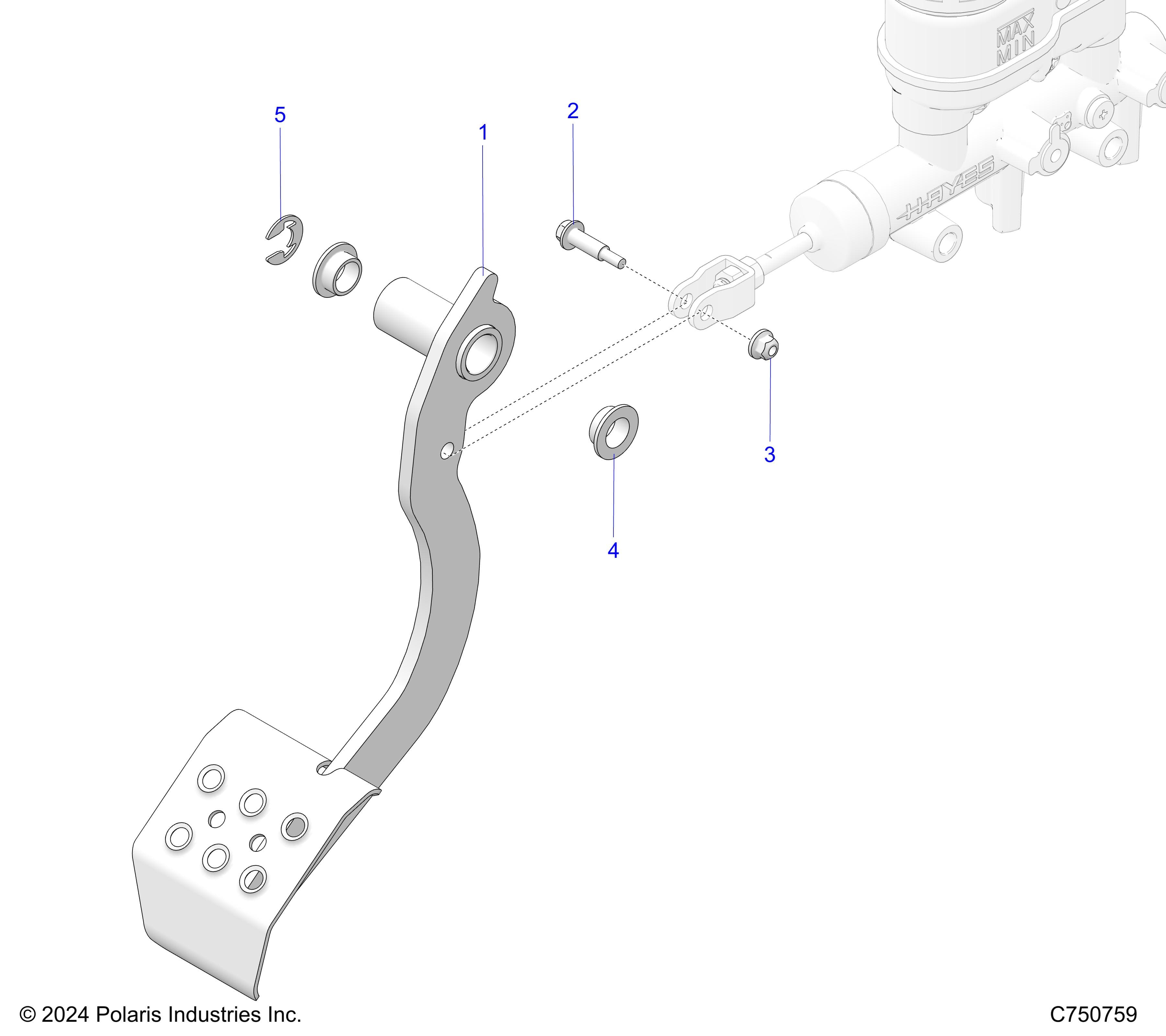 2026 RZR PRO XP 4 SPORT β BRAKES, PEDAL - Z26X4E92A4/B4/A6/B6 (C750759) diagram