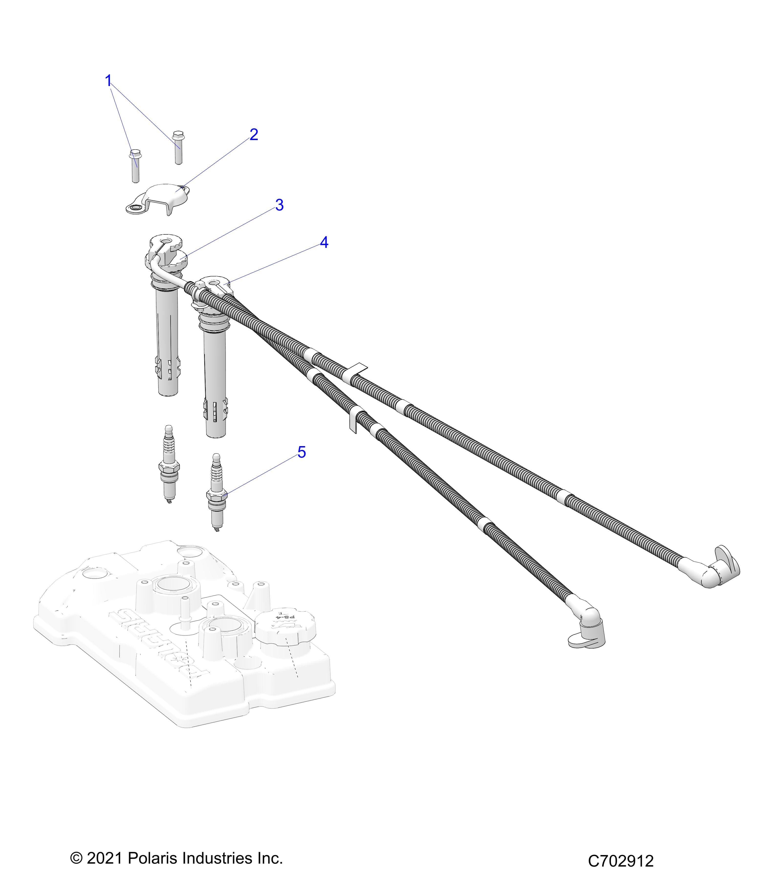 2026 RZR XP 1000 ULTIMATE β ENGINE, IGNITION COILS AND SPARK PLUGS - Z26NET99A4/B4/A6/B6 (C702912) diagram