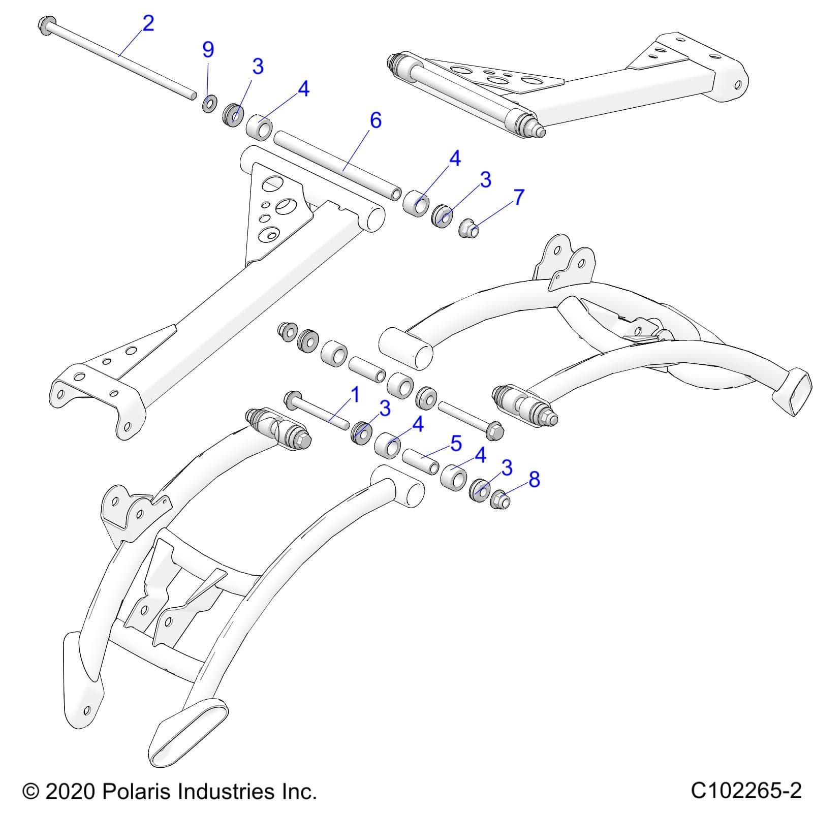 2026 SPORTSMAN 850 MUD 49S R01 - A26SXN85A7 β SUSPENSION, REAR CONTROL ARM, MOUNTING - A26SXN85A7 (C102265-2) diagram