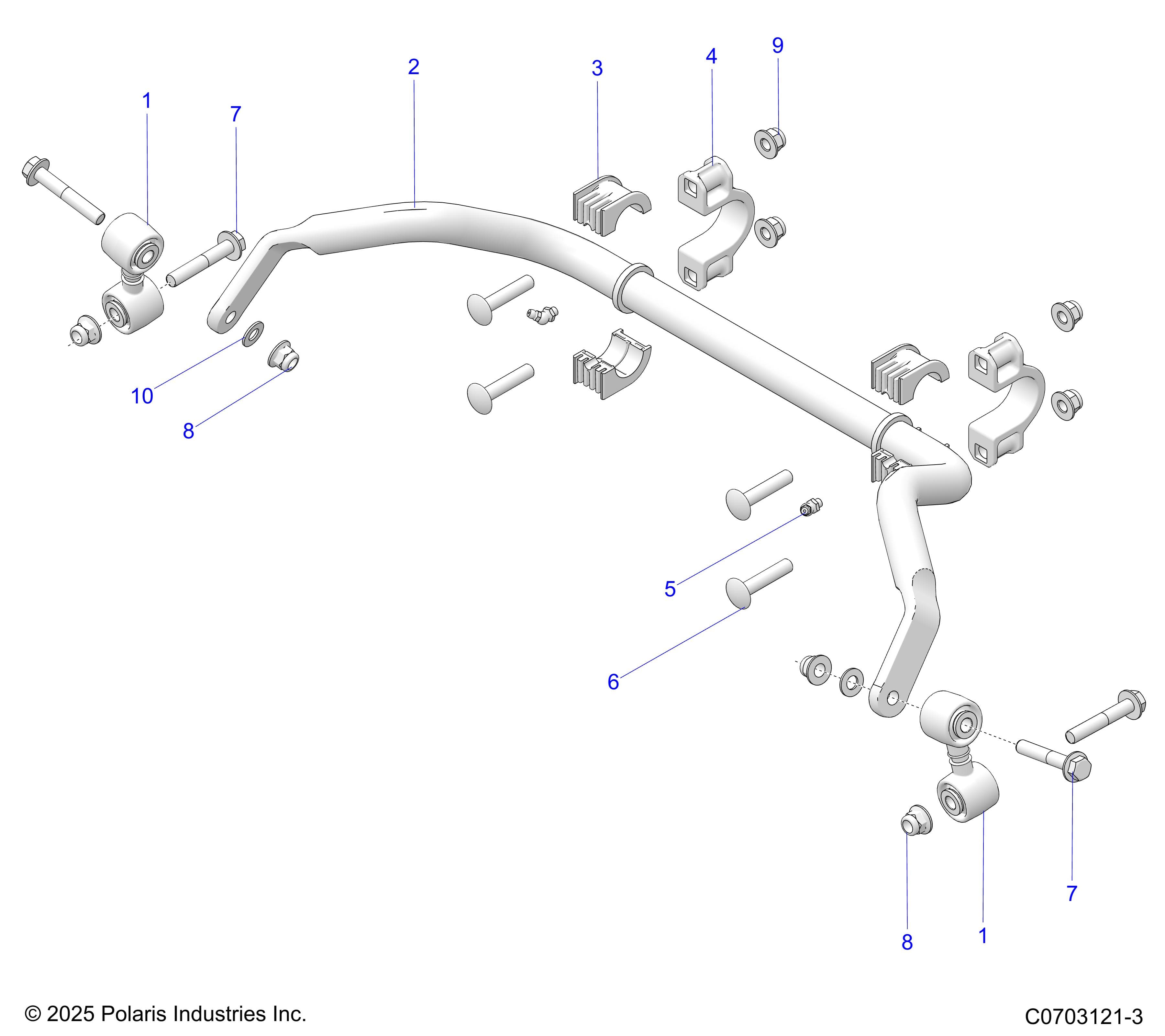 2026 GENERAL 1000 SPORT β SUSPENSION, REAR STABILIZER BAR diagram