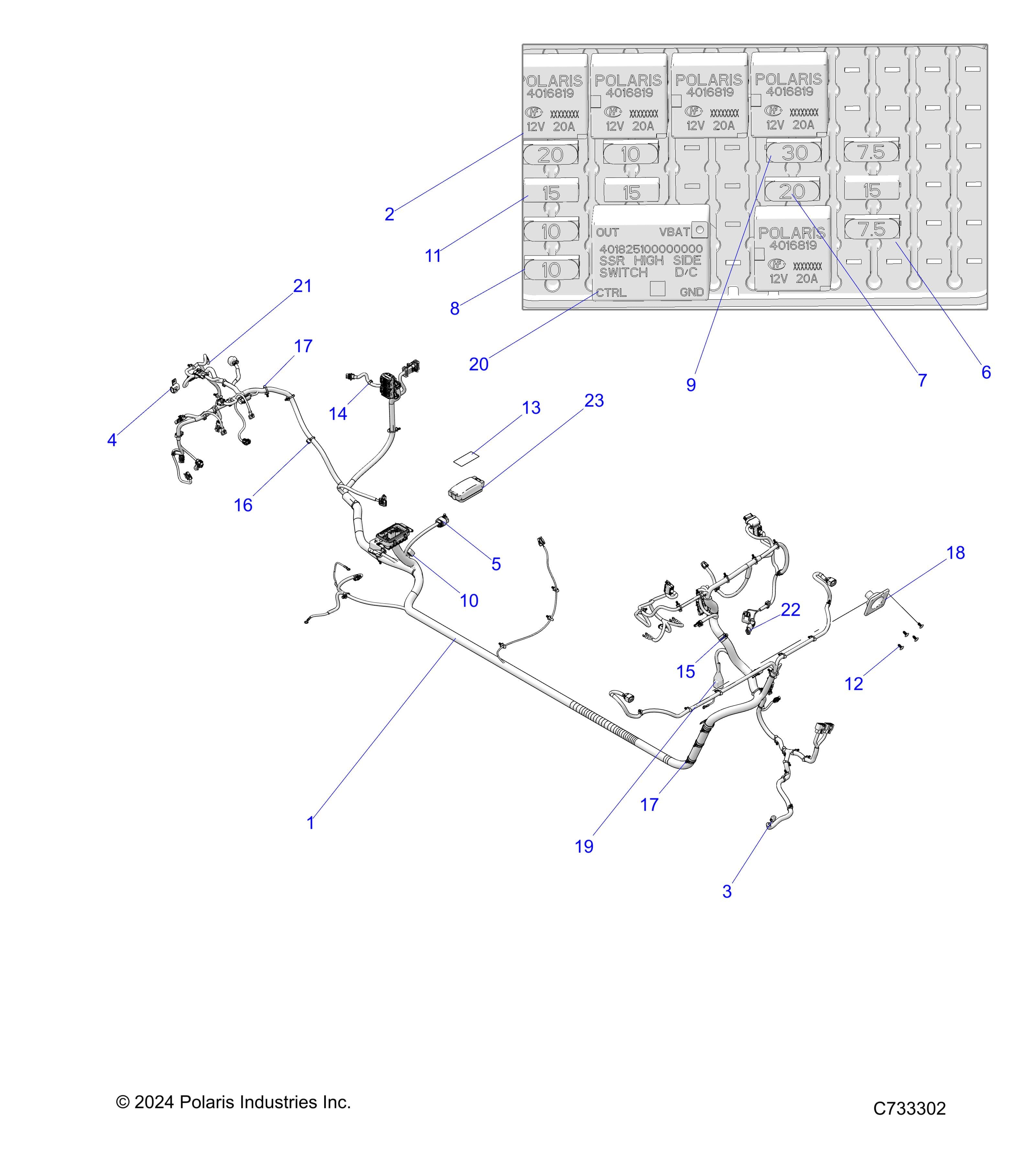2026 RANGER 1000 NON EPS β ELECTRICAL, HARNESS CHASSIS - R26TAA99A1/B1 (C733302) diagram