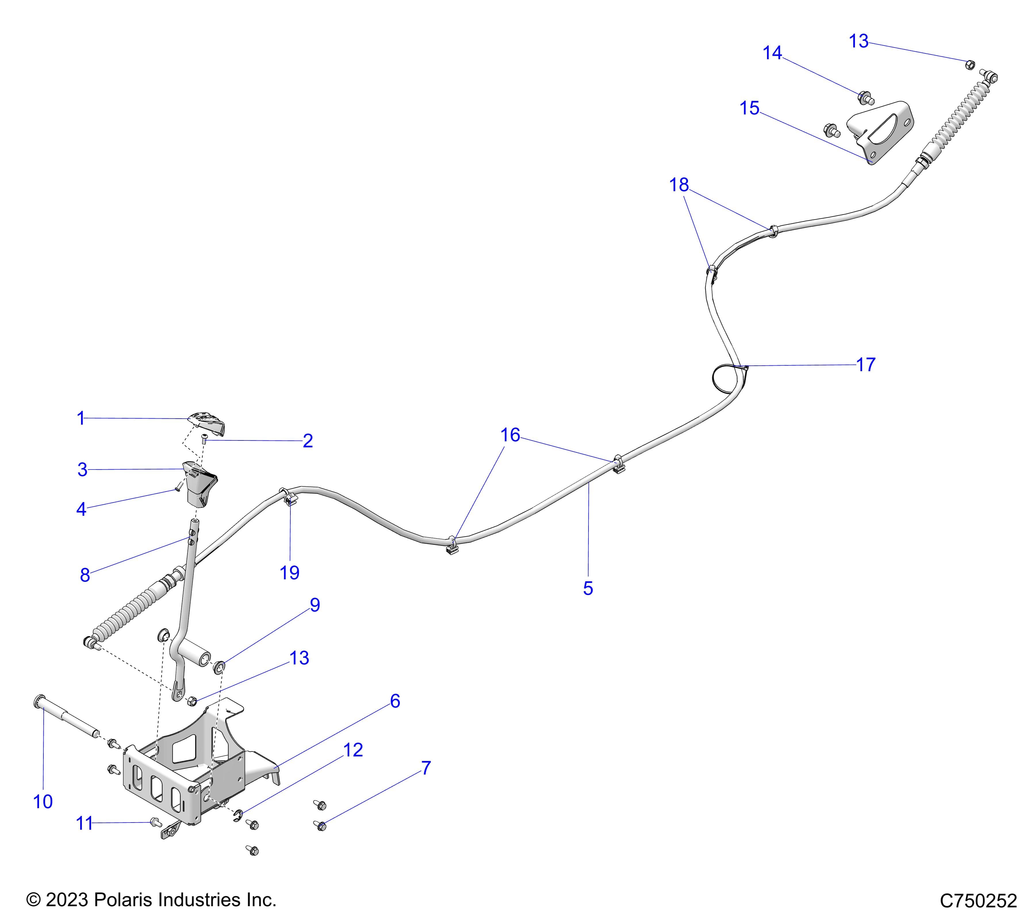 2026 RZR PRO S4 ULTIMATE EVP,LE β DRIVE TRAIN, GEAR SELECTOR - Z26S4P92BL (C750252) diagram