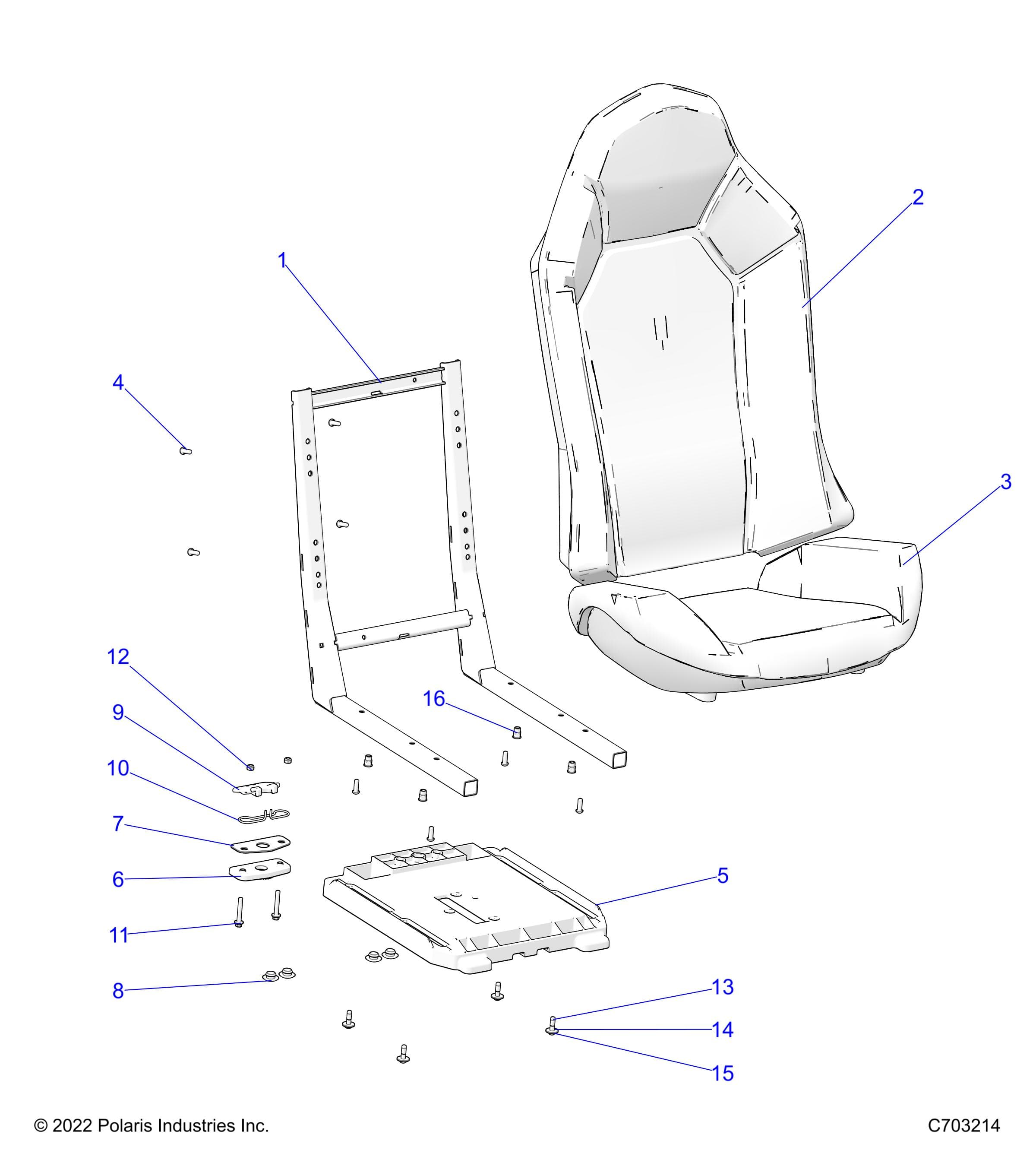 2026 RZR 900 TRAIL SPORT β BODY, SEAT ASM. - Z26A5E87A5 (C703214) diagram