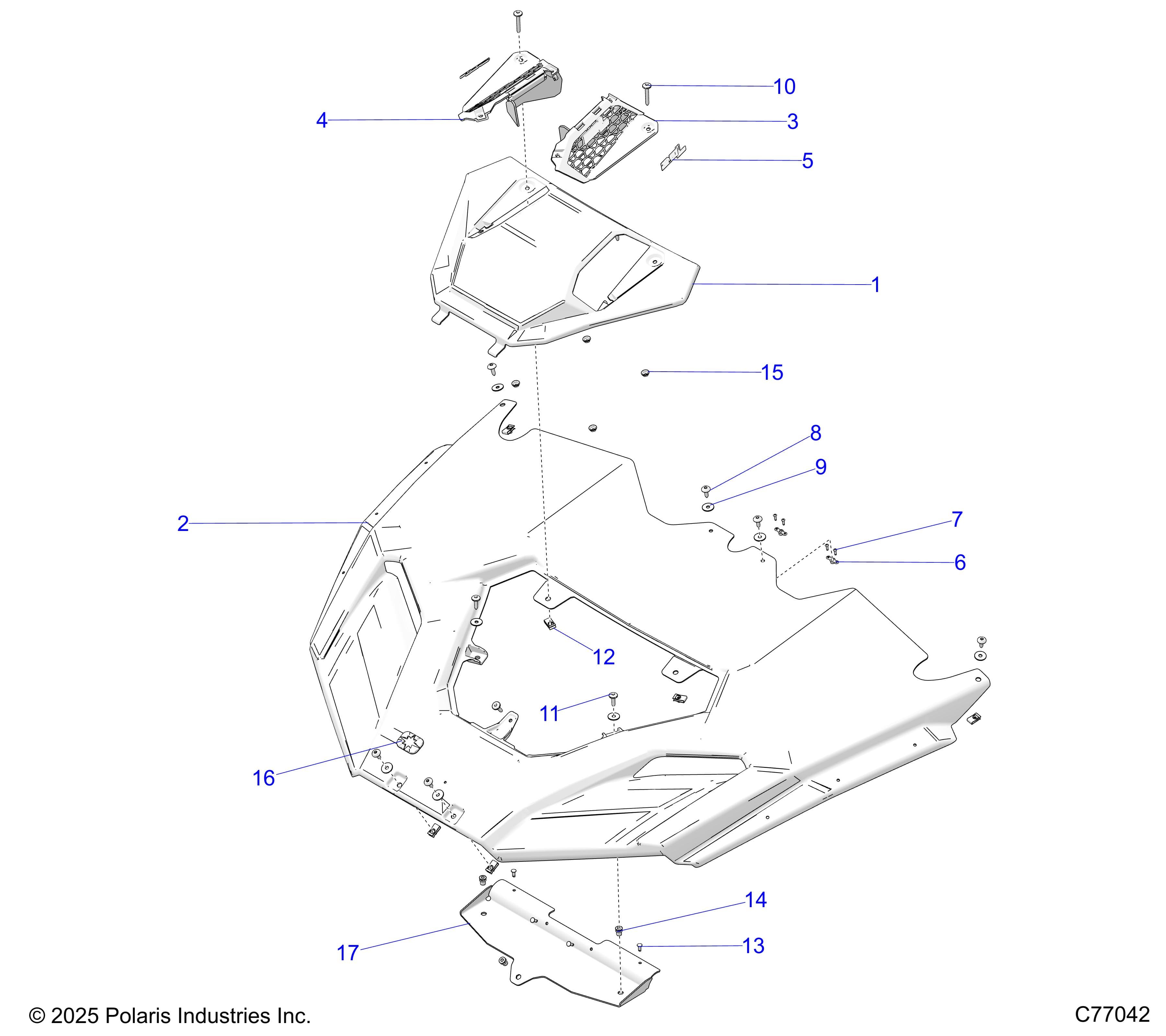 2026 RZR PRO R RACE β BODY, HOOD - Z26RRE2KAL (C77042) diagram
