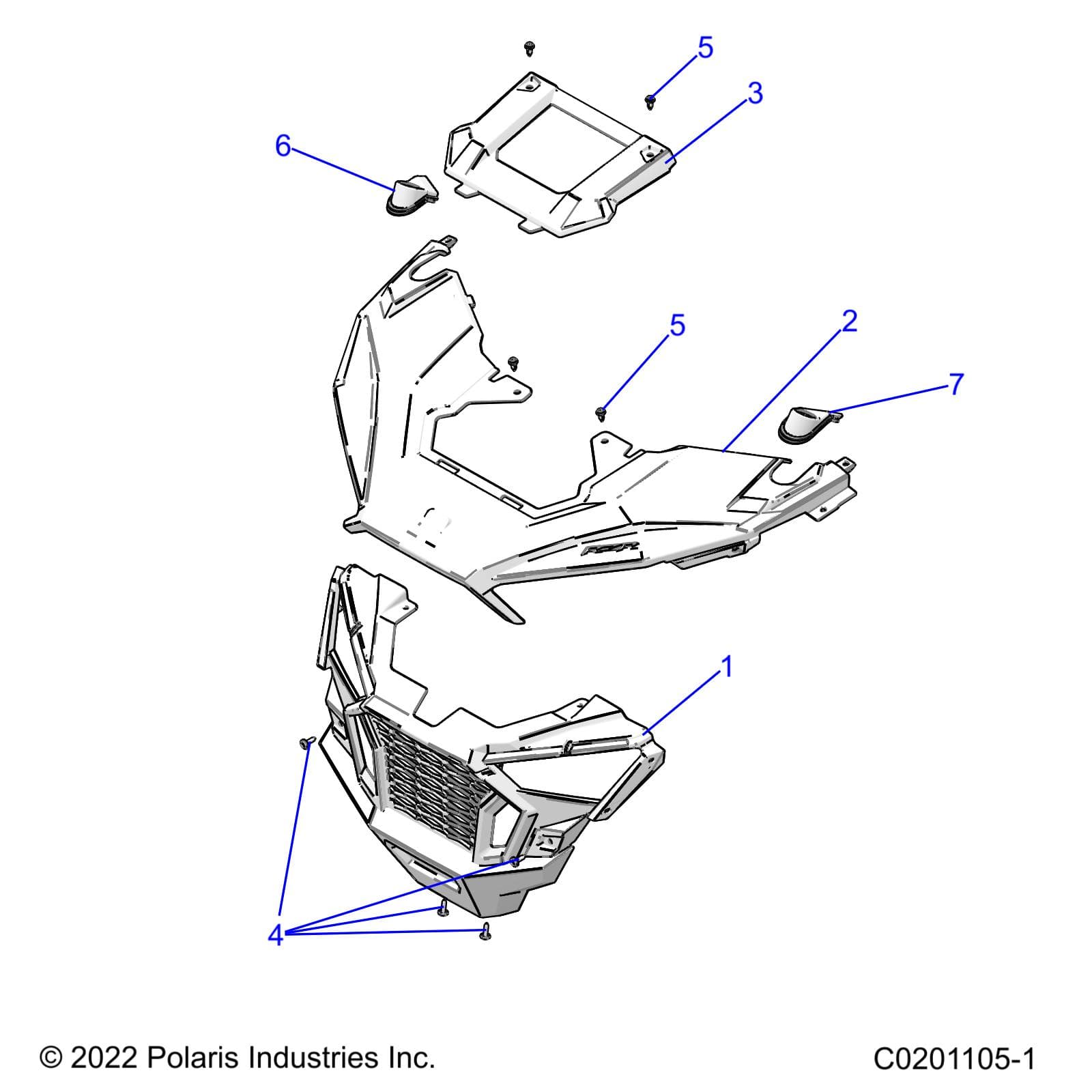 2026 RZR 200 EVAP β BODY, FRONT BUMPER and HOOD - Z26HCA18A4/A7/B4/B7 (C0201105-1) diagram