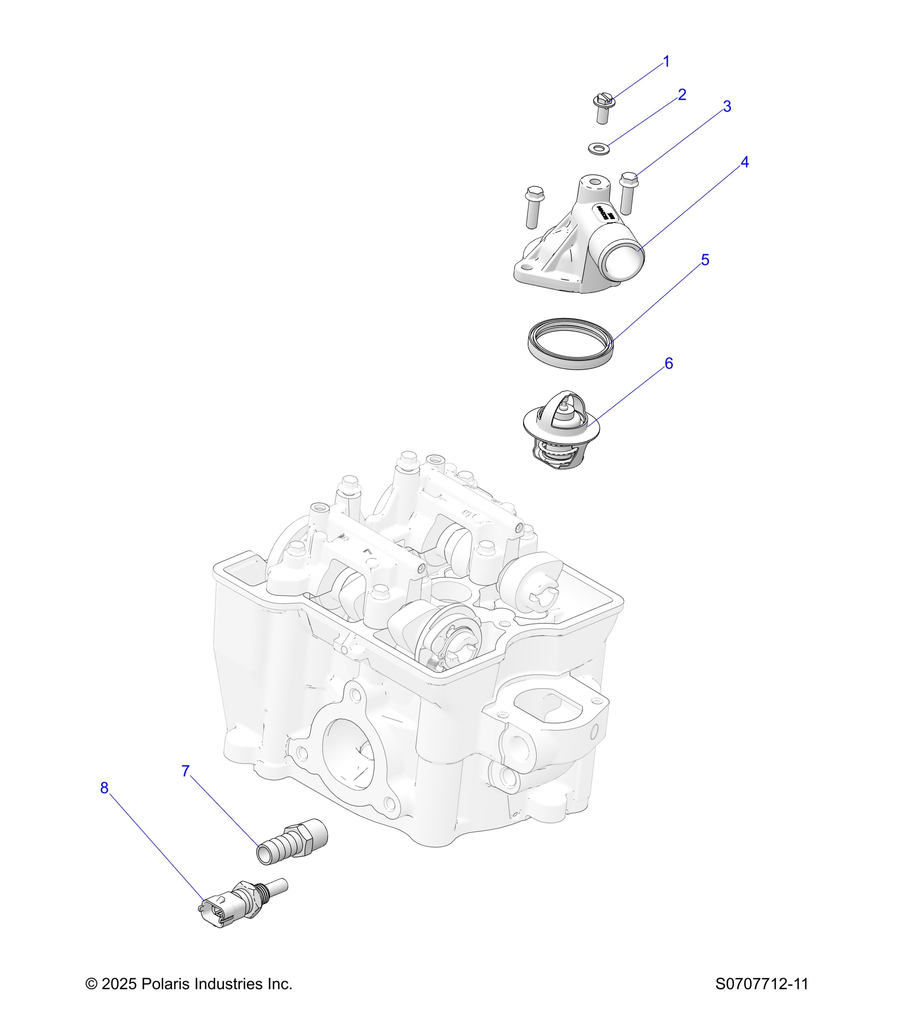 2026 RANGER 500 β ENGINE, THERMOSTAT & COVER diagram