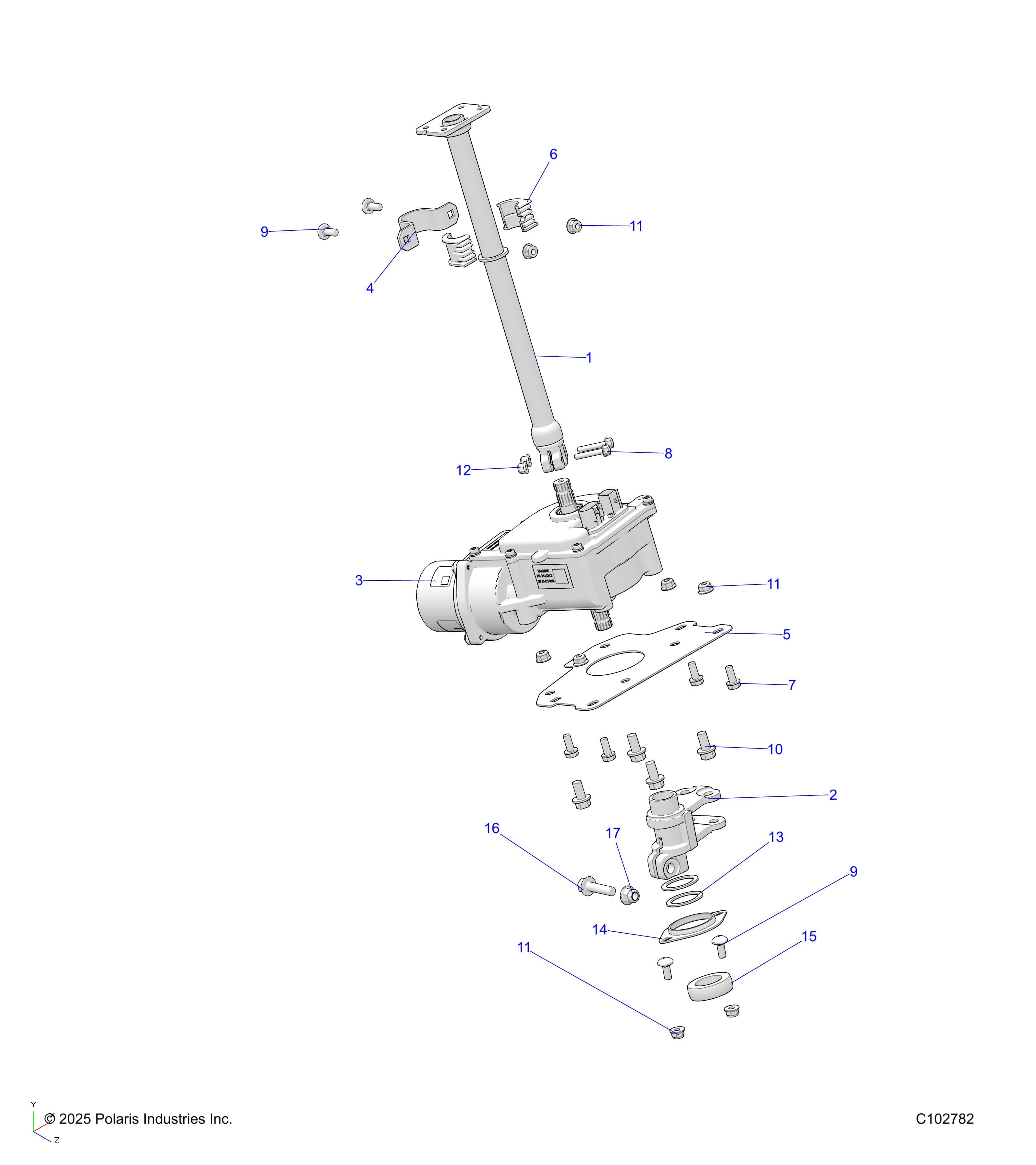 2026 SPORTSMAN 570 EPS PREM 40th β STEERING POST - A26SEZ57AB/BB (C102782) diagram