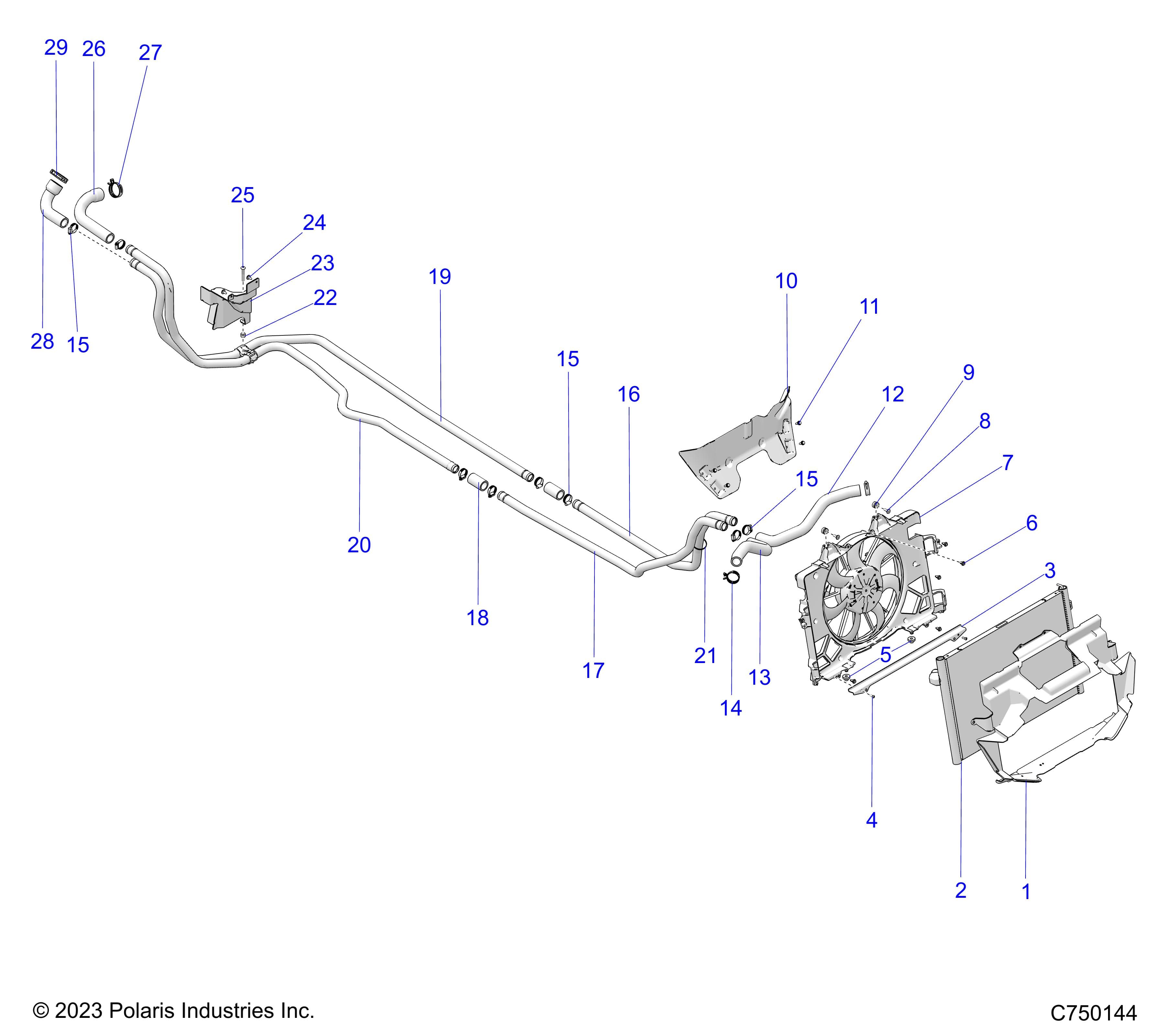 2026 RZR PRO R4 LE β ENGINE, COOLING - Z26R4P2KBL (C750144) diagram