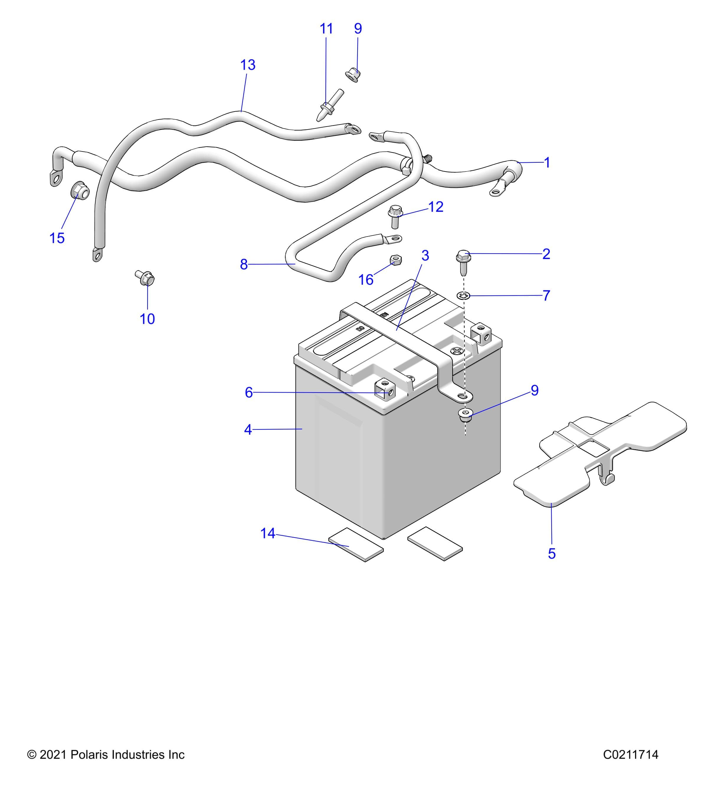 2026 SPORTSMAN 1000 ULTIMATE 49S R01 - A26SXR95AG β ELECTRICAL, BATTERY - A26SXR95AG (C0211714) diagram