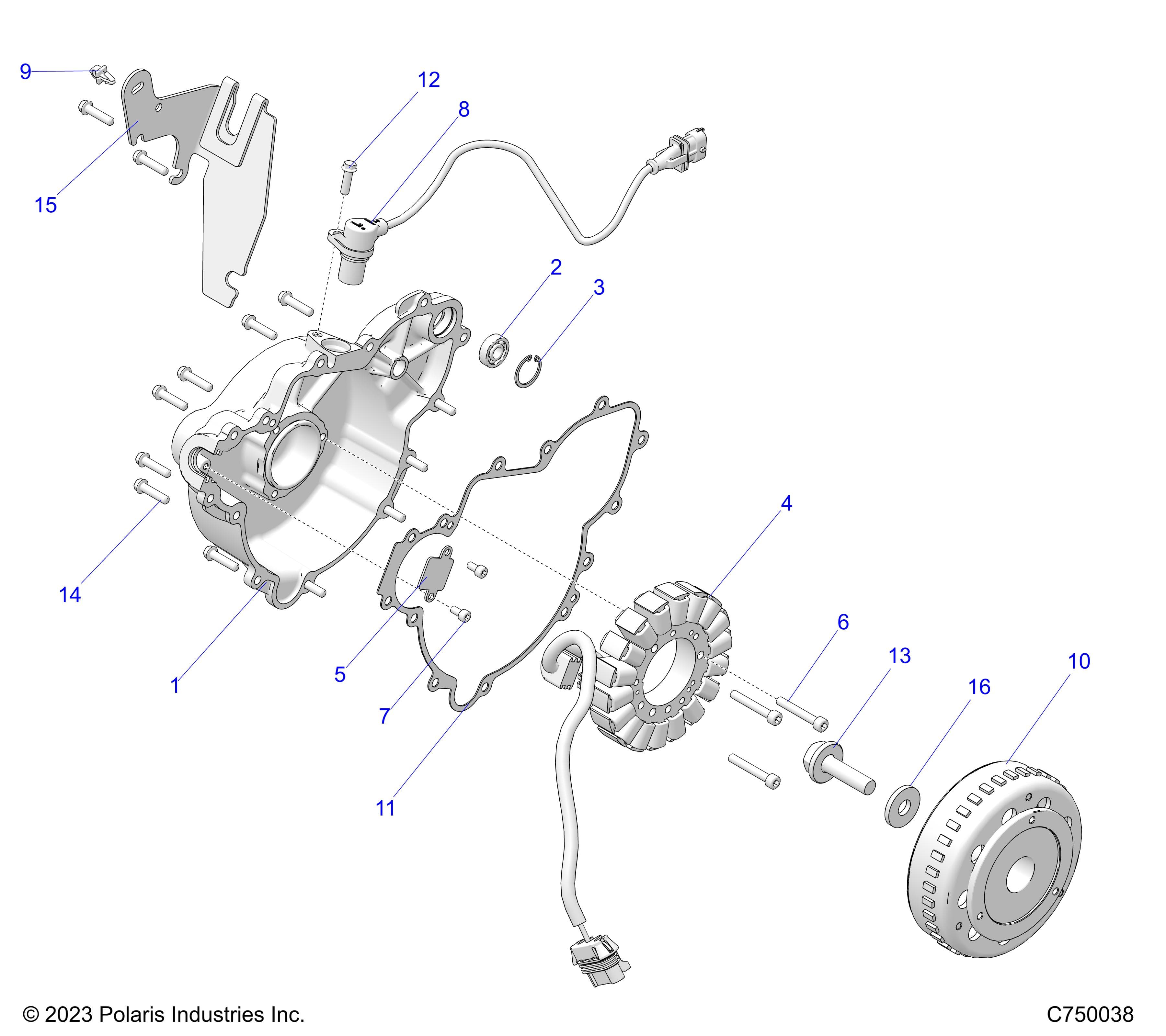2026 RANGER 1000 XP CREW TEXAS EDITION β ENGINE, STATOR & FLYWHEEL - R26RSF99AL (C750038) diagram