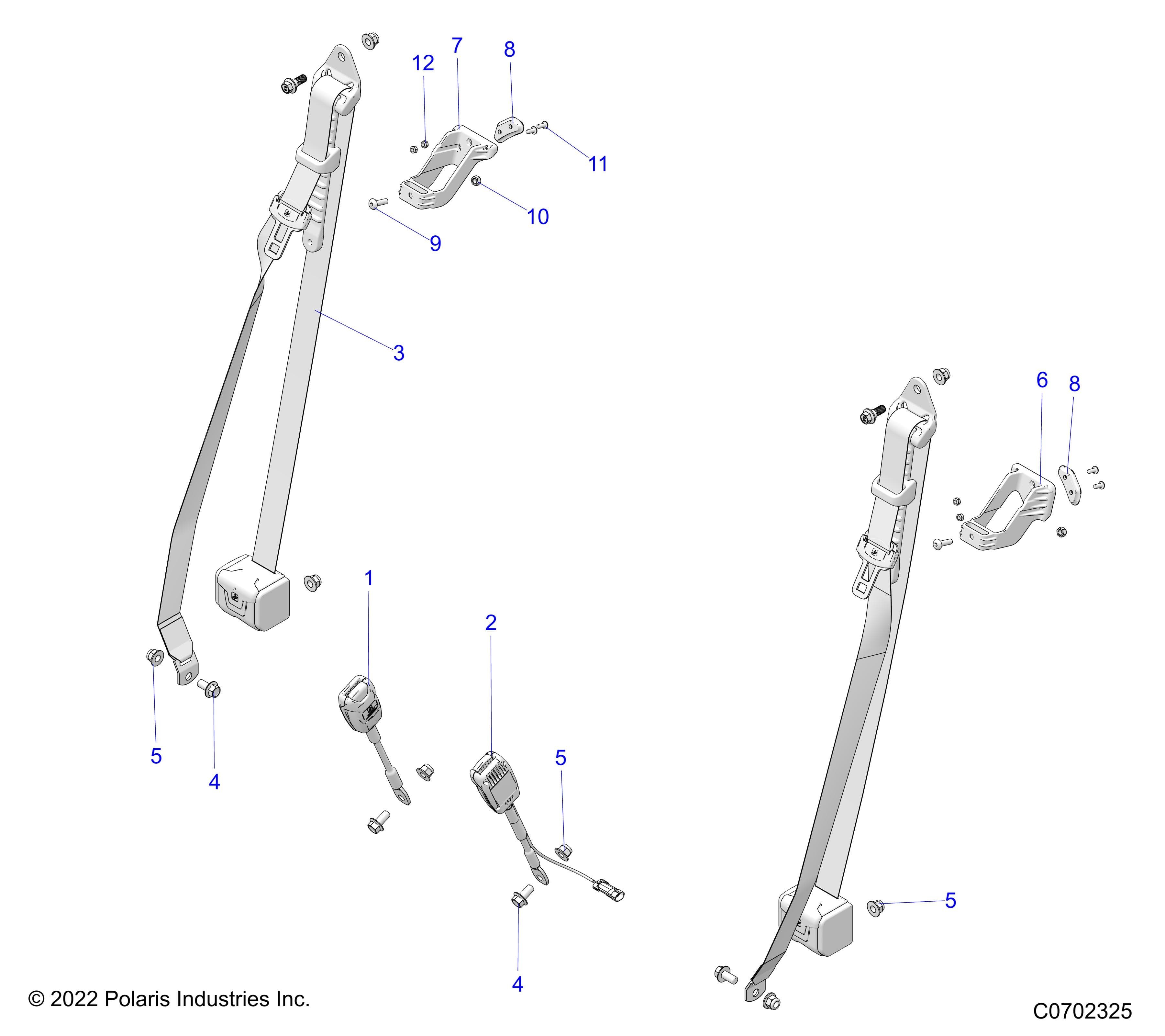 2026 GENERAL XP 1000 ULTIMATE β BODY, SEAT BELT MOUNTING diagram