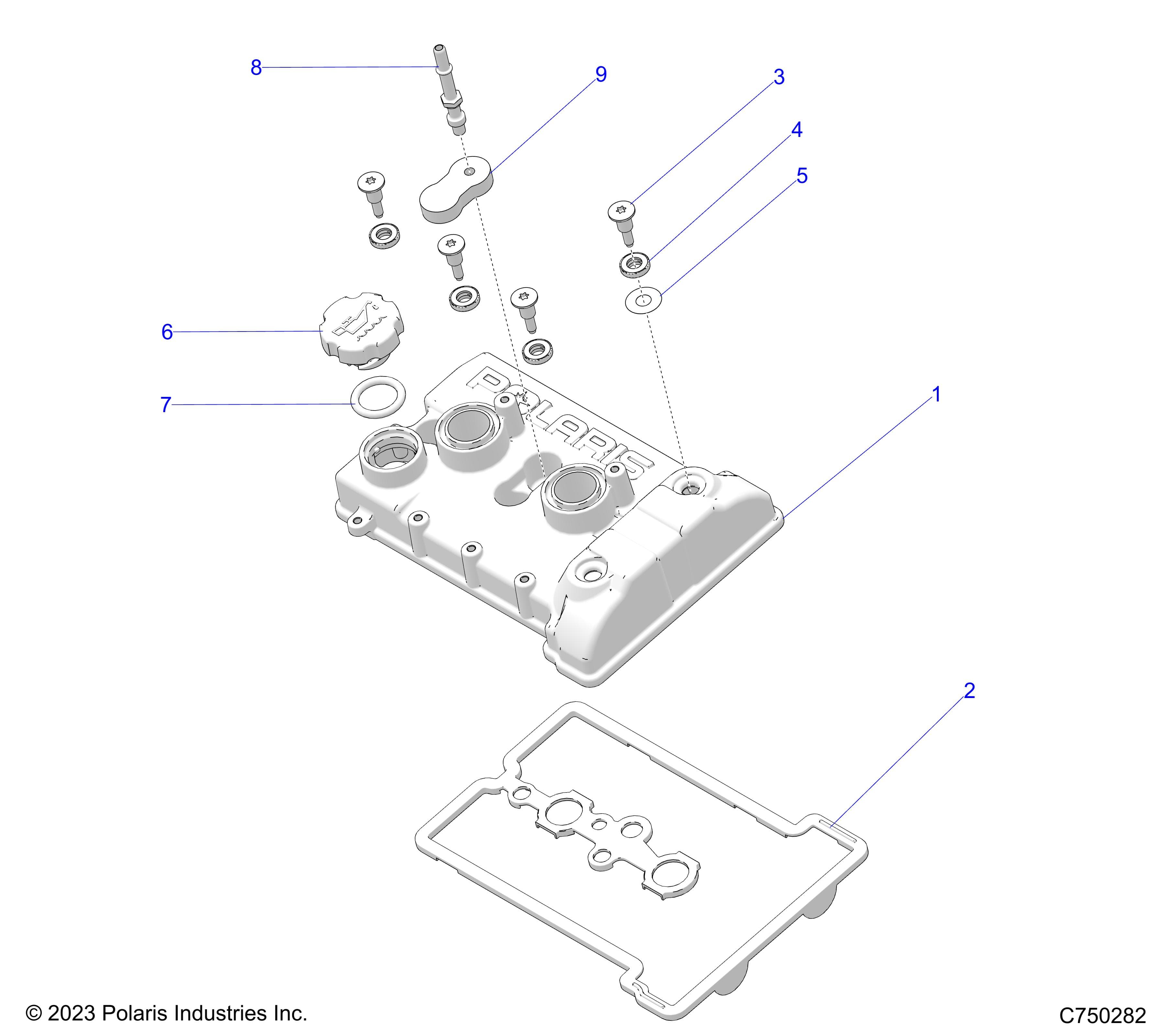2026 RZR PRO XP 4 SPORT — ENGINE, VALVE COVER - Z26X4E92A4/B4/A6/B6 (C750282) diagram