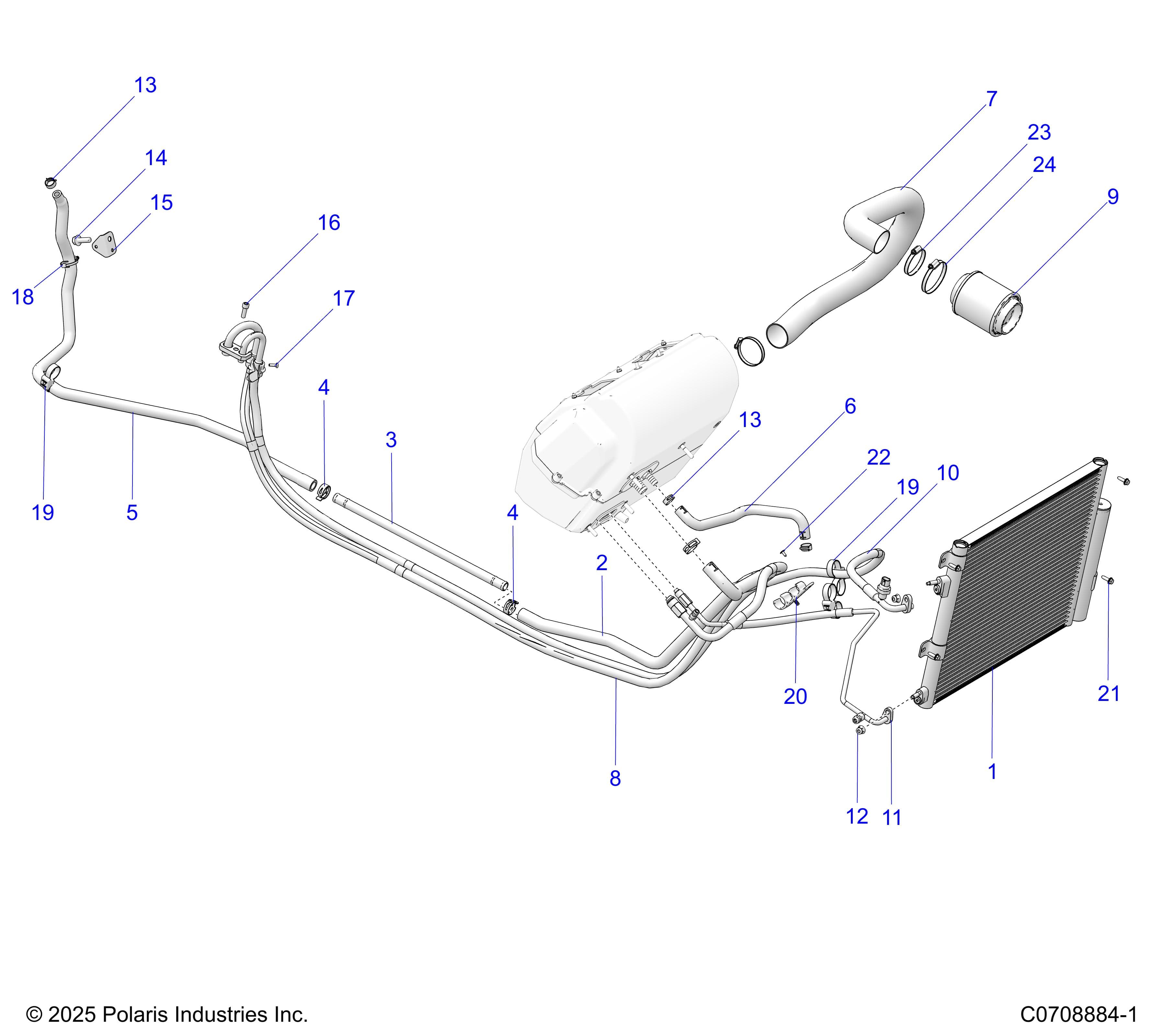 2026 POLARIS XPEDITION ADV NORTHSTAR β BODY, HVAC CONDENSER AND HOSES diagram