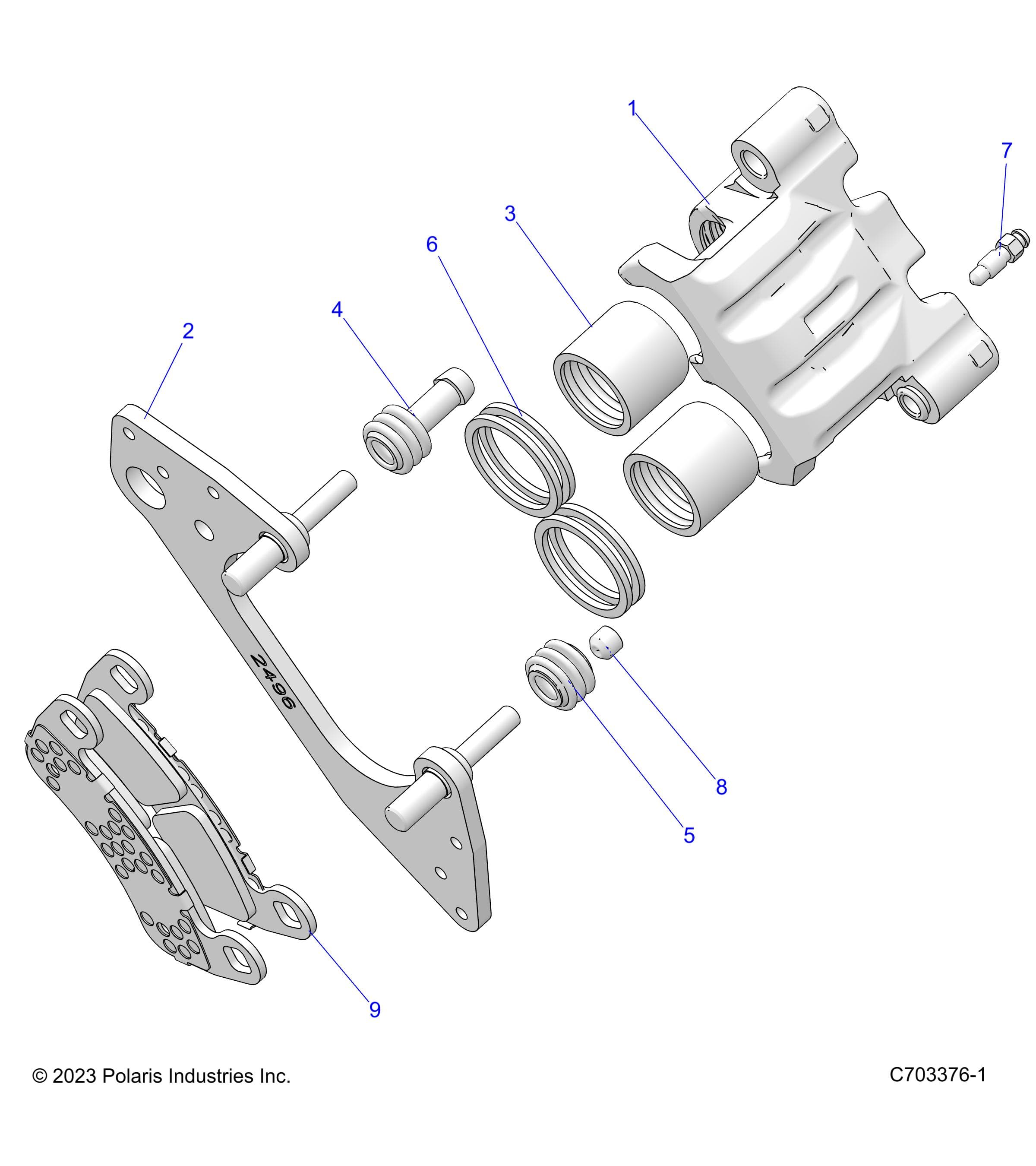 2026 RZR XP 4 1000 ULTIMATE β BRAKES, FRONT CALIPER - Z26NMT99A4/B4/A6 (C703376-1) diagram
