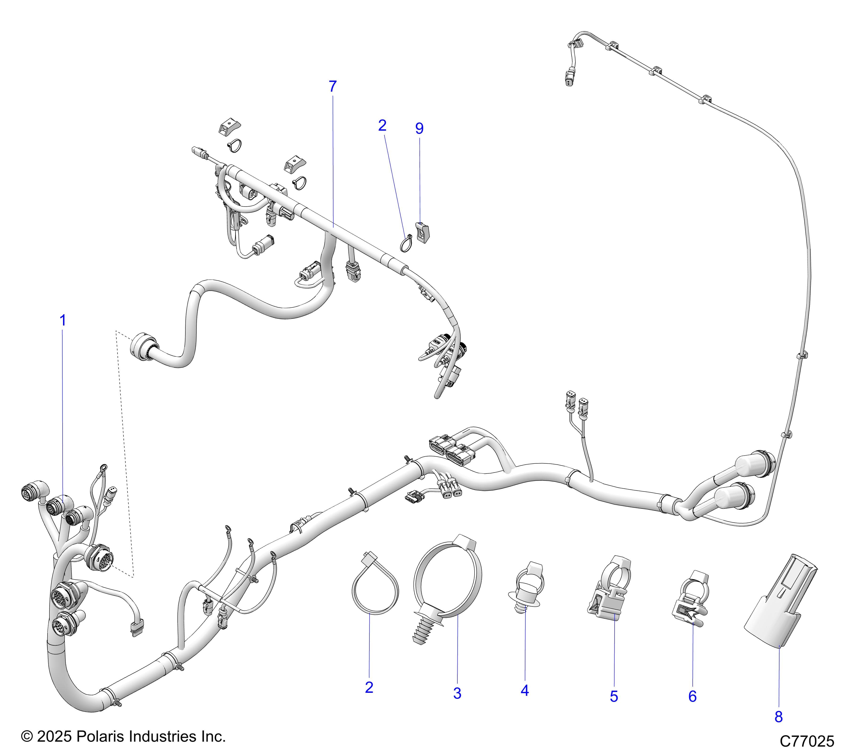 2026 RZR PRO R RACE H.O. β ELECTRICAL, MAIN AND DASH HARNESS - Z26RRL2KAL (C77025) diagram